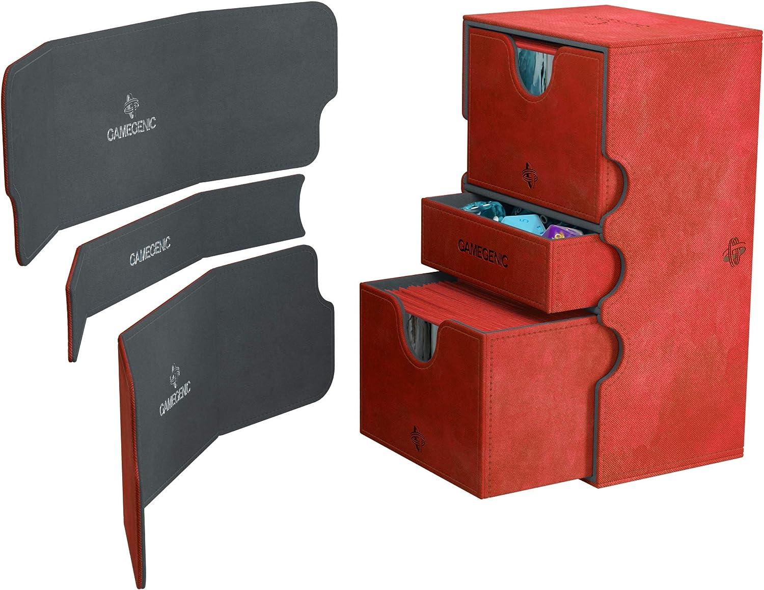 GameGenic Card Deck Box - Deck Convertible Red 200CT – Durable and Sturdy  TCG, OCG Card Storage – Compatible with Pokemon Yugioh Commander and MTG