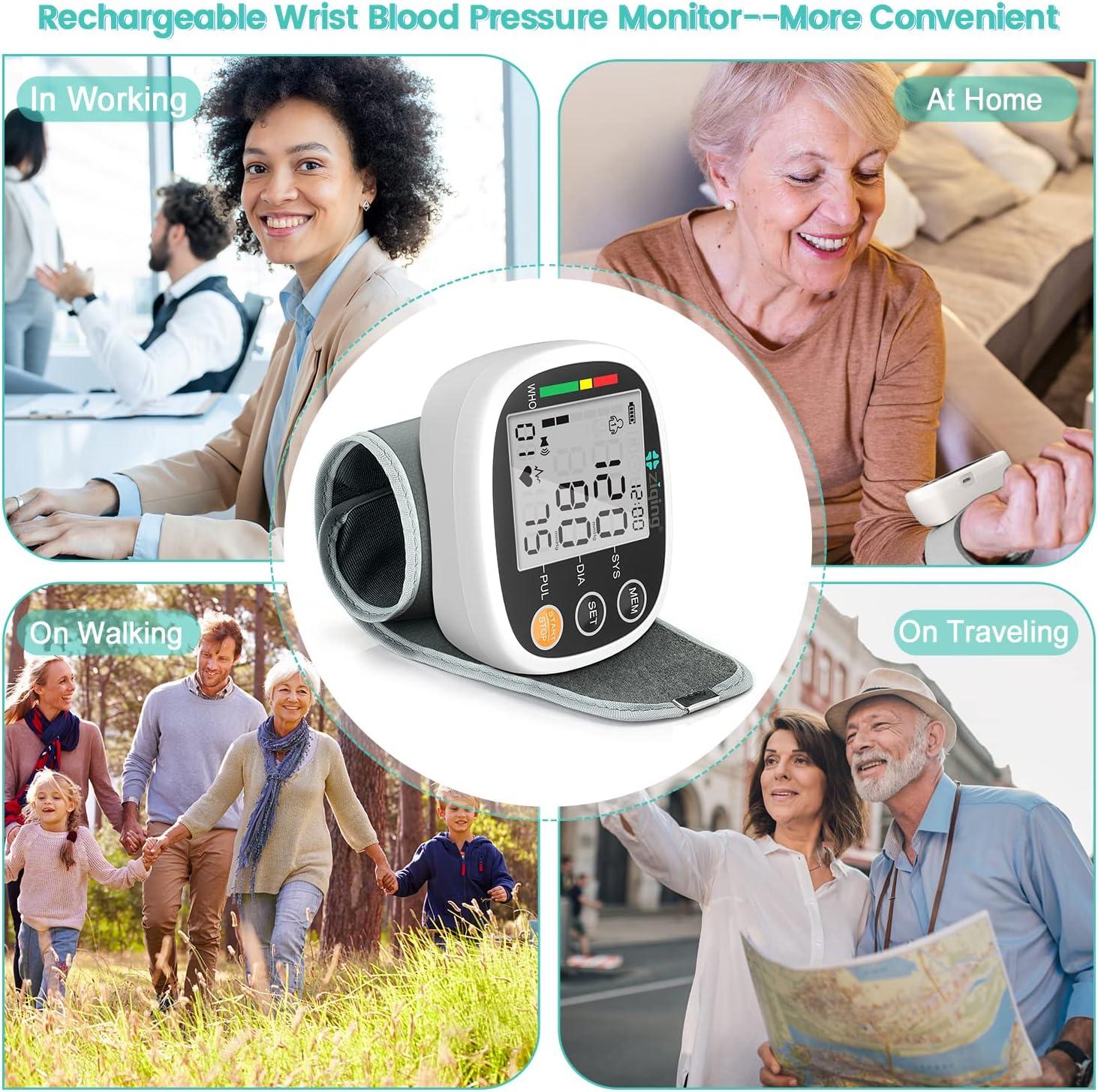 Rechargeable Wrist Blood Pressure Monitor Automatic Blood Pressure