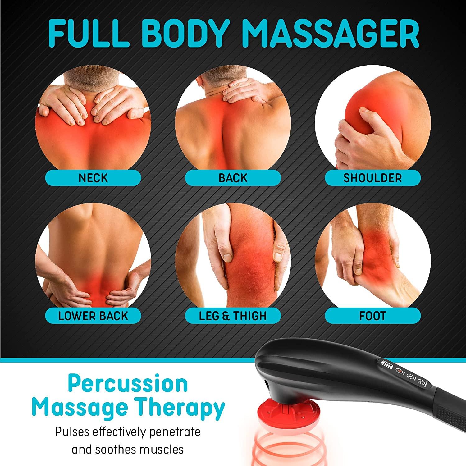 2600 mAh Handheld Deep Tissue Massager with Heat for Muscles, Back, Foot,  Neck, Shoulder, Leg, Calf Pain Relief – Rechargeable, Cordless Electric  Percussion Full Body Massage Tool, 6 Speeds 
