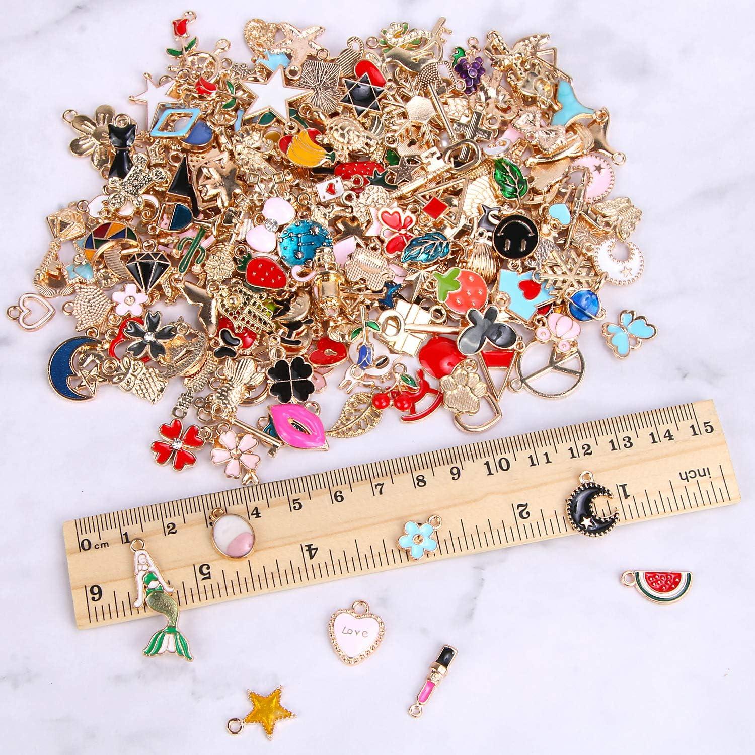 300Pcs Charms for Jewelry Making, Wholesale Bulk Assorted Gold-Plated  Enamel Charms Earring Charms for DIY Necklace Bracelet Jewelry Making and  Crafting 