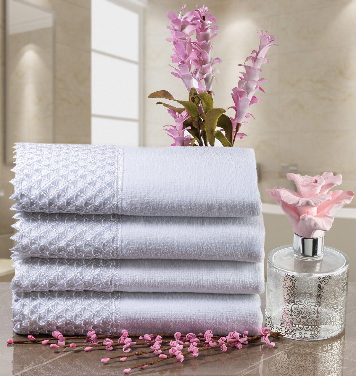 WHITE MONOGRAMMED HAND Towel-double Initial Powder Room 