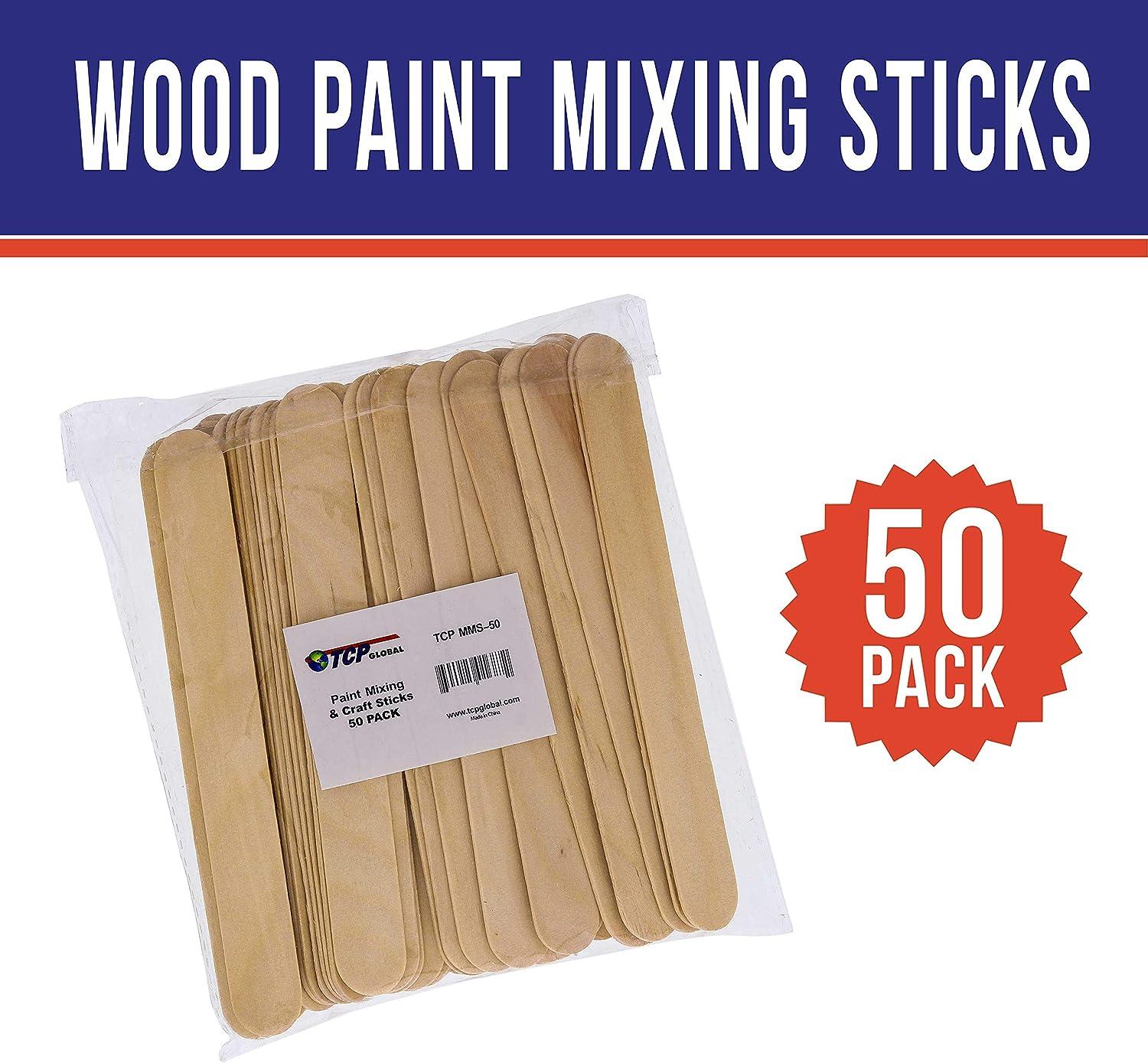 TCP Global Wood Paint Mixing Sticks - 50 Pack - Automotive Crafts Airbrush  Art