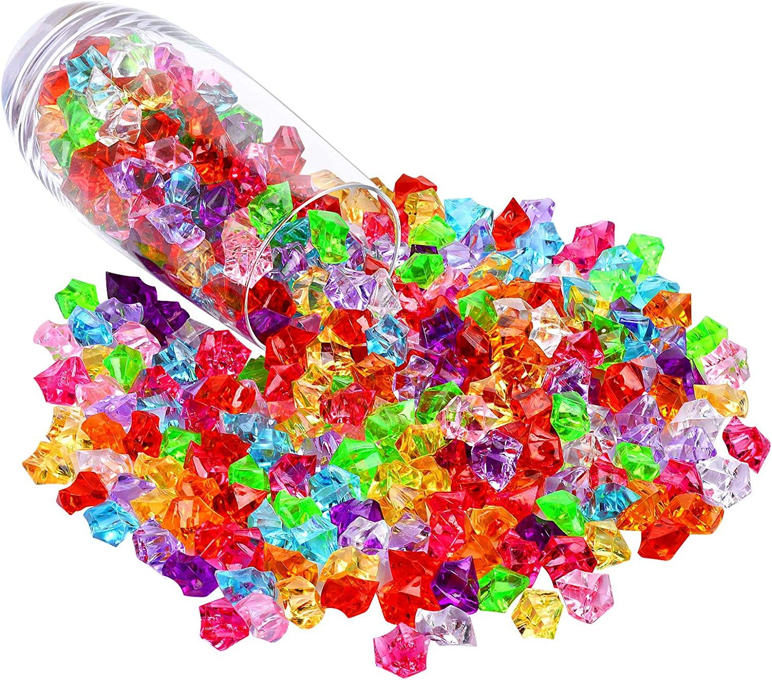 180-190pcs Premium Multicolored Fake Crushed Ice Rock Plastic Gems