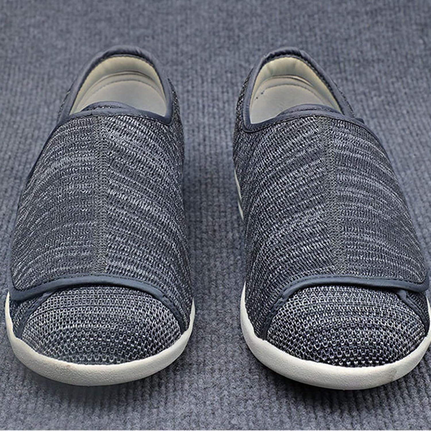 Cathalem Edema Slippers for Men Extra Wide Width Women's Cotton Slippers  Shoes Warm Home Shoes Men's Indoor Soft-soled Men's Shoes Grey 11 
