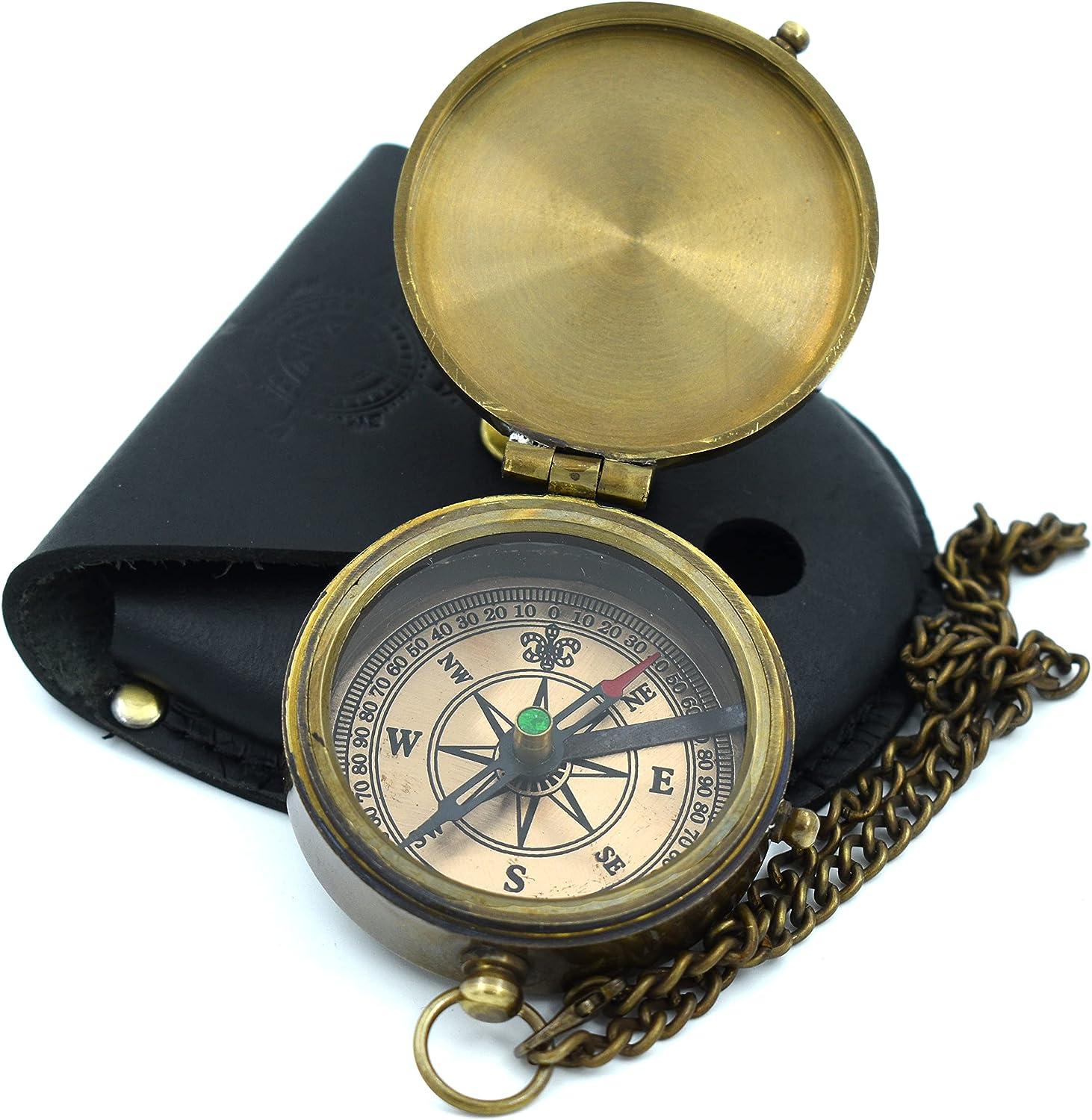 2023 Solid Brass Directional Magnetic Compass Antique Nautical