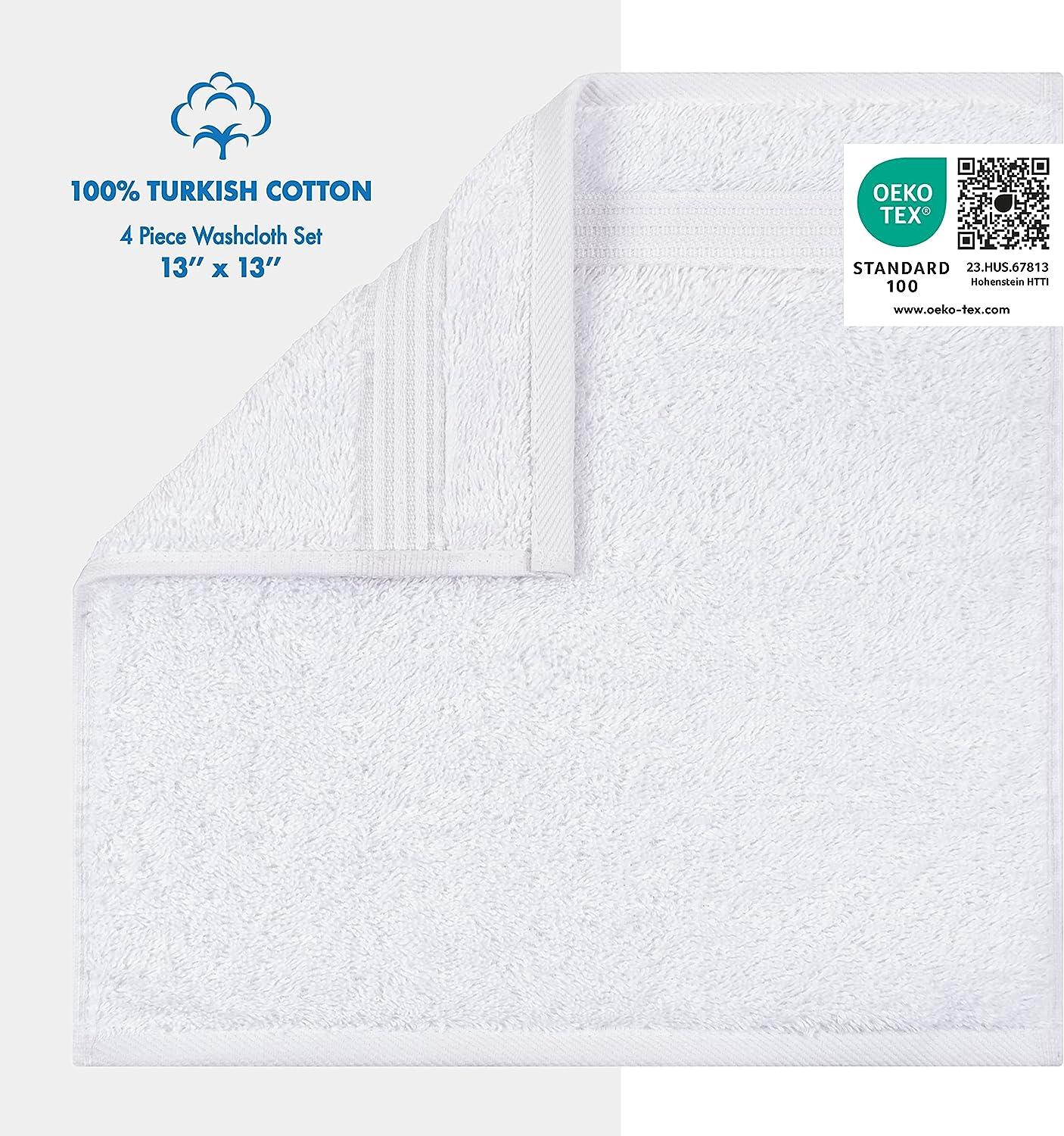  Cotton Paradise Washcloths for Bathroom, 13 x 13 Inch