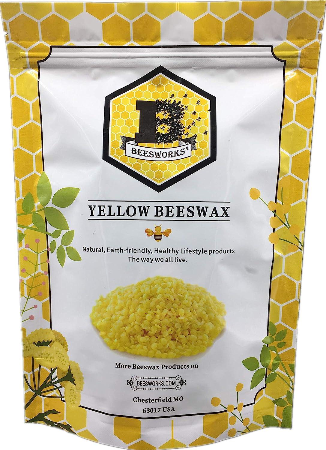 Beesworks Beeswax Pellets, Yellow, 1lb-Cosmetic Grade-Triple Filtered  Beeswax (1) 1 Pound (Pack of 1)