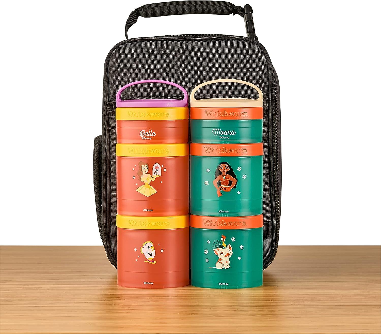 Whiskware Disney Stackable Snack Containers for Kids and Toddlers 3 Stackable  Snack Cups for School and Travel Jasmine and Magic Carpet 1/3 cup+1 cup+1  cup Jasmine