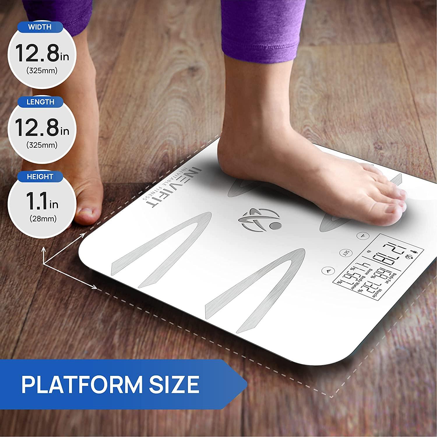 INEVIFIT Body-Analyzer Scale, Highly Accurate Digital Bathroom Body  Composition Analyzer, Measures Weight, Body Fat, Water, Muscle & Bone Mass  for 10
