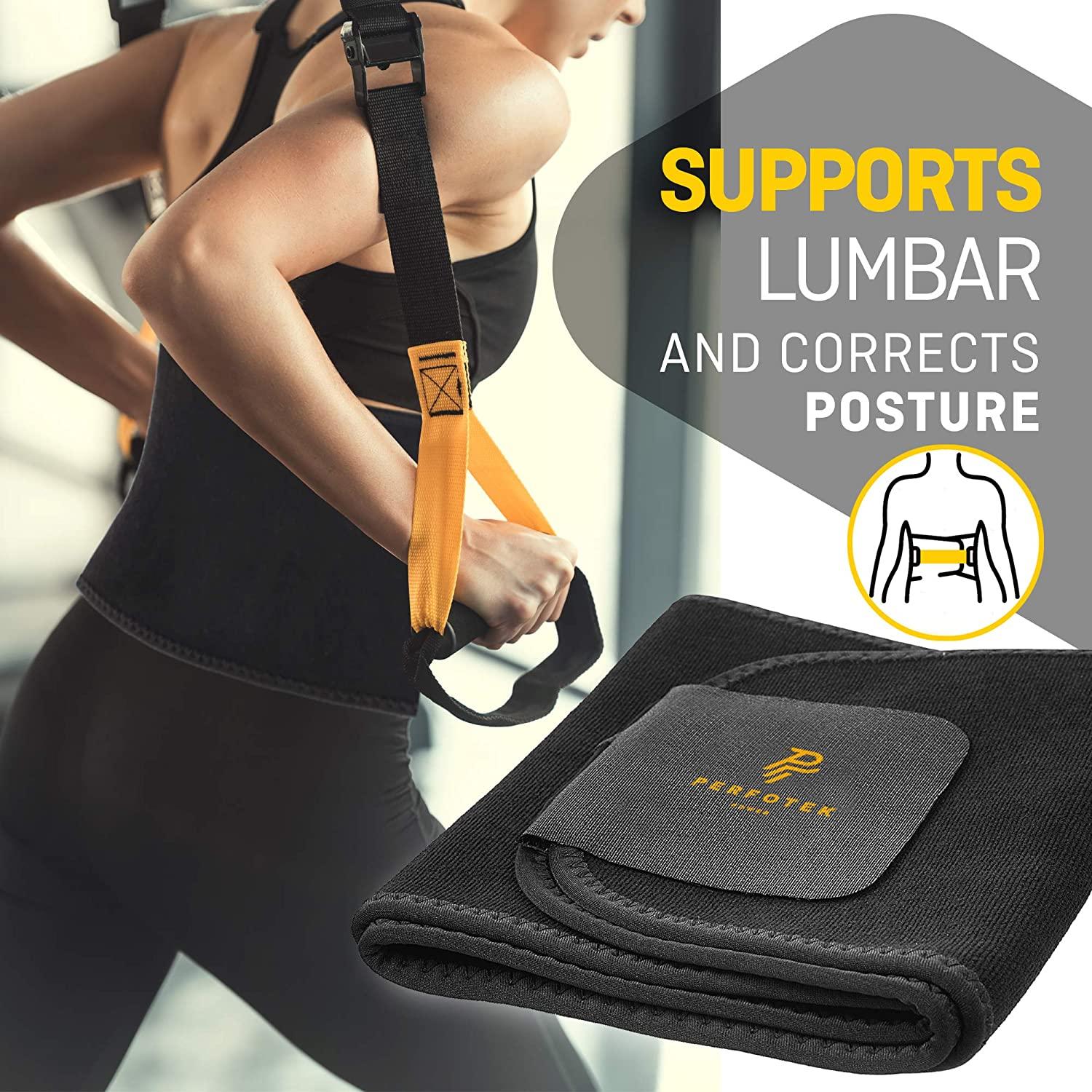 Perfotek Waist Trimmer Belt Arm and Thigh Trimmer Weight Loss Wrap Low Back  and Lumbar Support with Sauna Suit Effect
