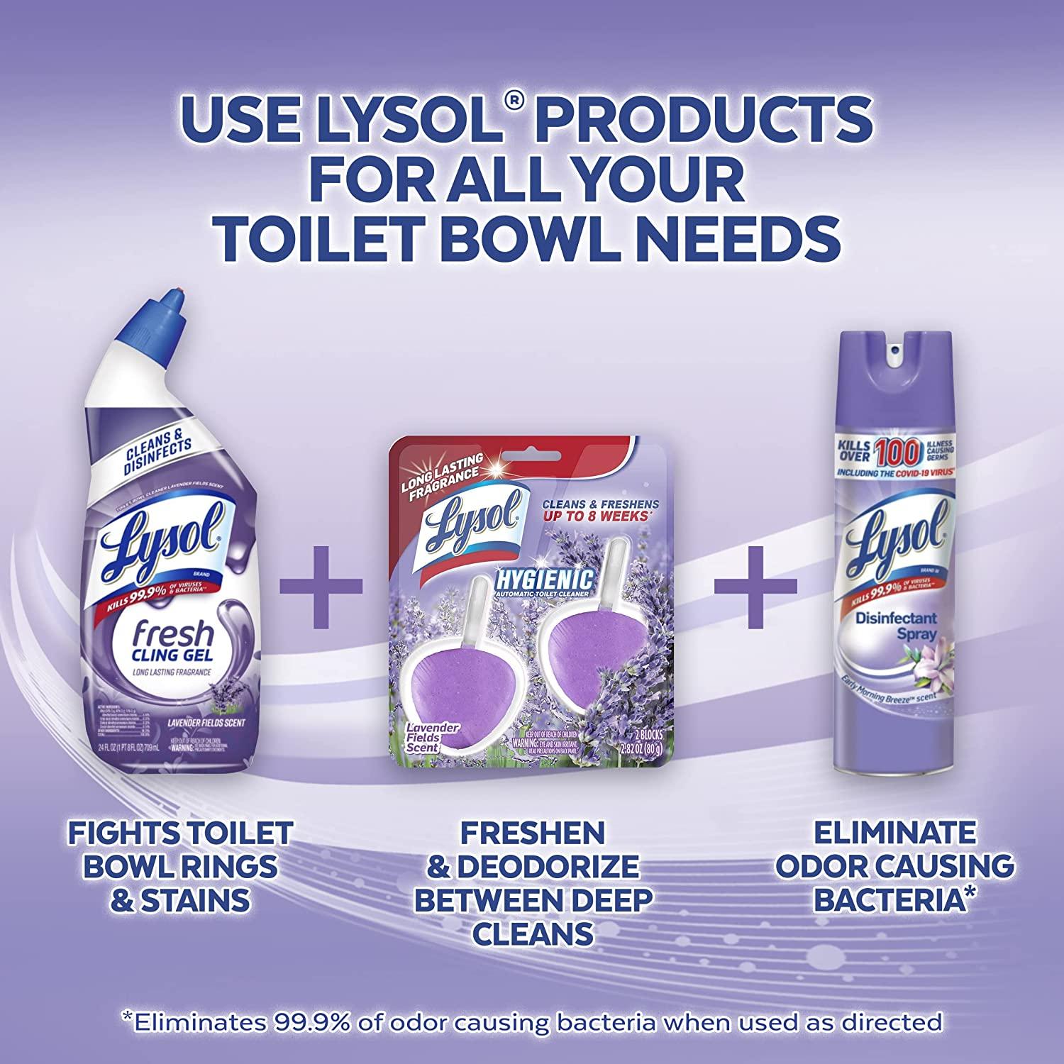 Lysol Automatic In-The-Bowl Toilet Cleaner, Cleans and Freshens Toilet  Bowl, Atlantic Fresh Scent, 2 Count (Pack of 1)