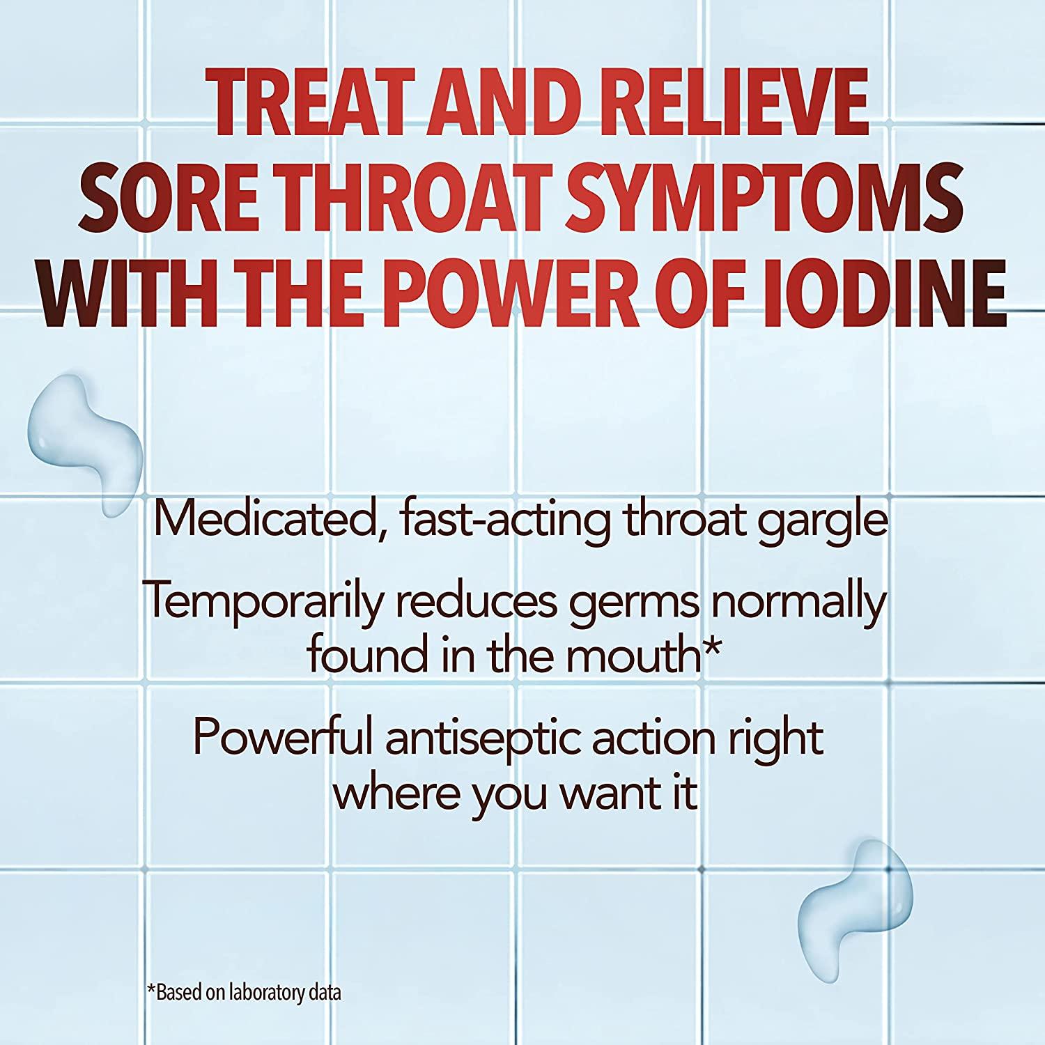 Betadine Antiseptic Sore Throat Medicated Gargle to Treat and Relieve