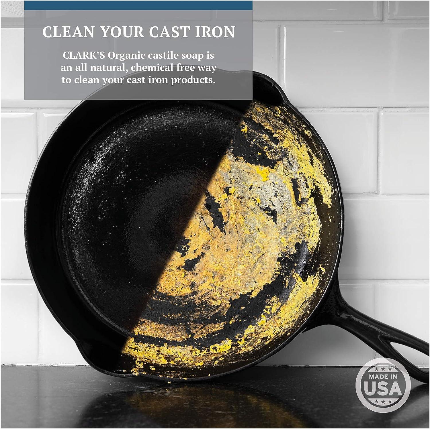 Cast Iron Seasoning Oil (12 ounces) by Clarks - 100% Plant Based from Refined Coconut Oil (Vegan) - No Mineral Oil - Prevents Rust - Maintains