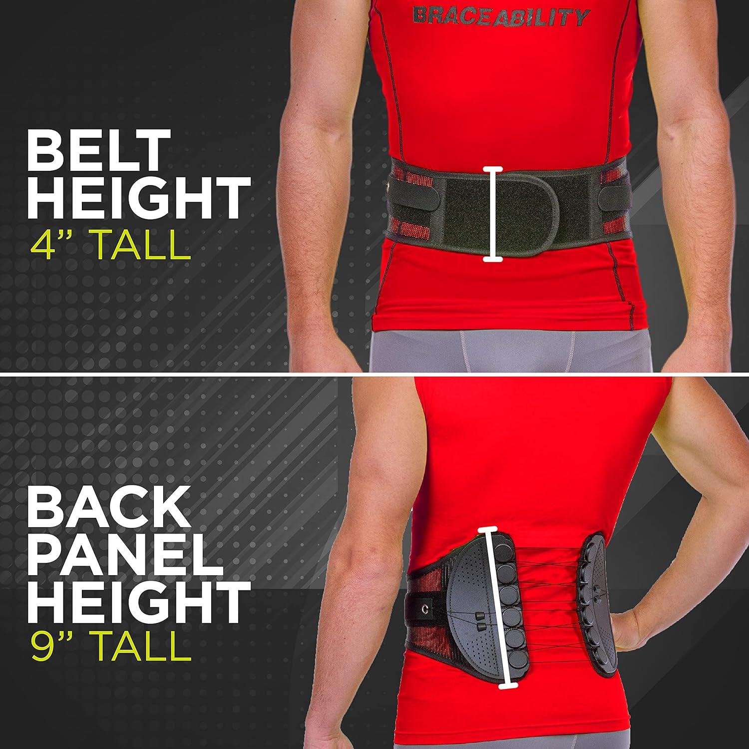 BraceAbility Spine Sport Back Brace - Athletic Men's and Women's Workout Lumbar  Corset for Exercising Running Golfing Driving Fishing Active Nurses and  Police Work (Medium) Medium (Pack of 1)