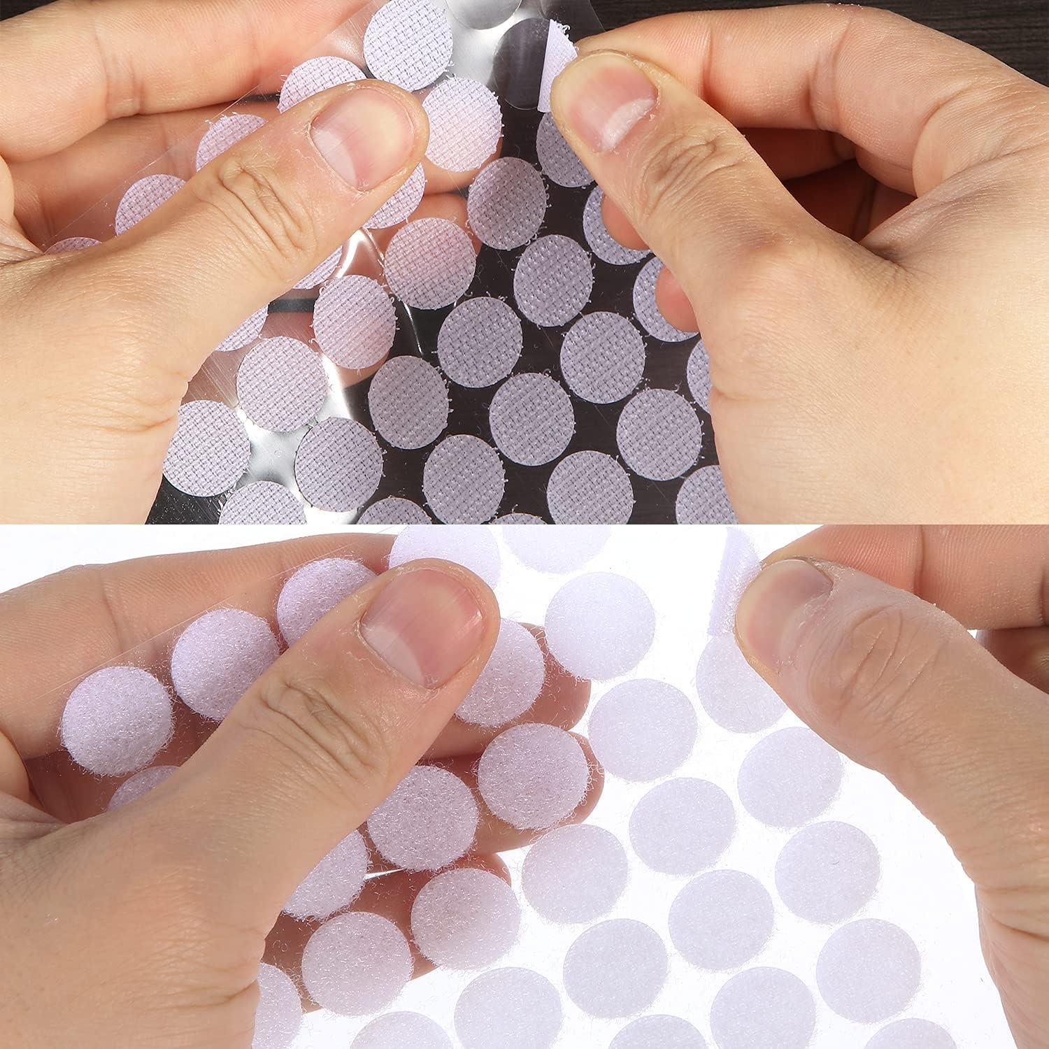 White Self Adhesive Dots 1000pcs(500 Pairs) 3/5 Diameter Hook and Loop Dots  Taps Perfect for School, Office