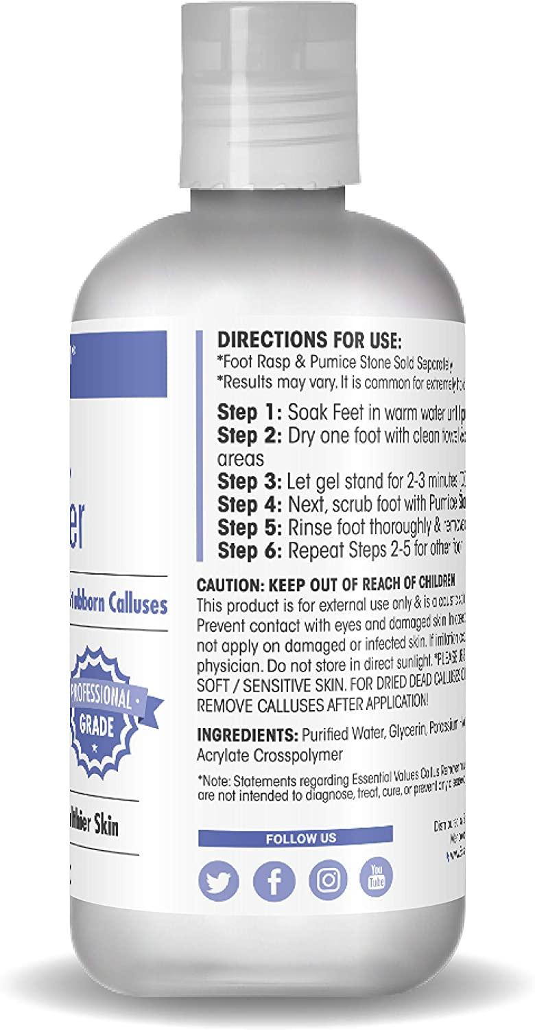 Callous Removers for Feet (8 OZ), Made in USA  Callus Gel Remover - Best  for Use with Foot File, Pumice Stone, & Foot Scrubber, Fast Acting Formula  with Eucamint Fragrance