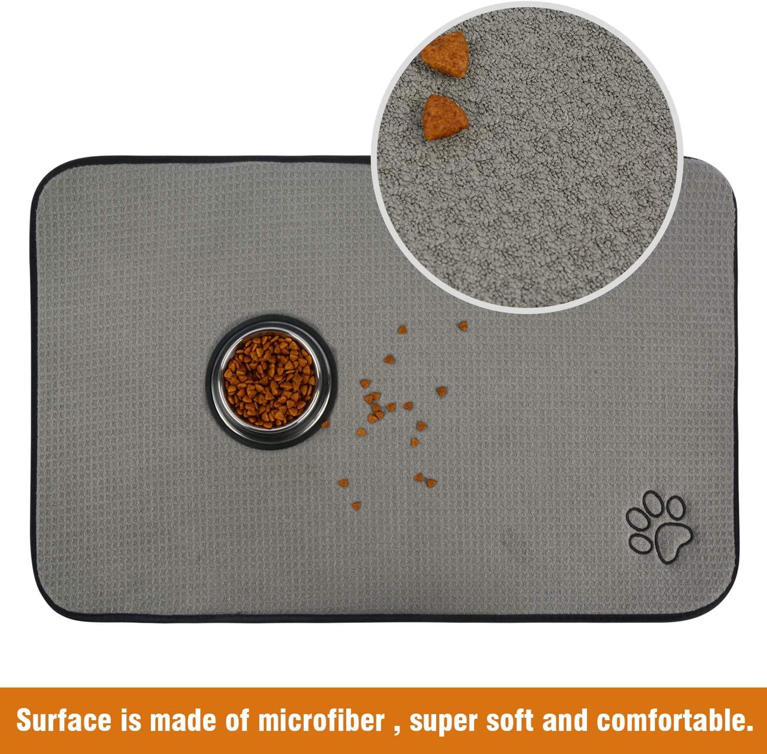  Kitchen Basics Microfiber Pet Bowl Feeding Mat, Anti-Skid and  Absorbent, 10 Inch x 20 Inch : Pet Supplies