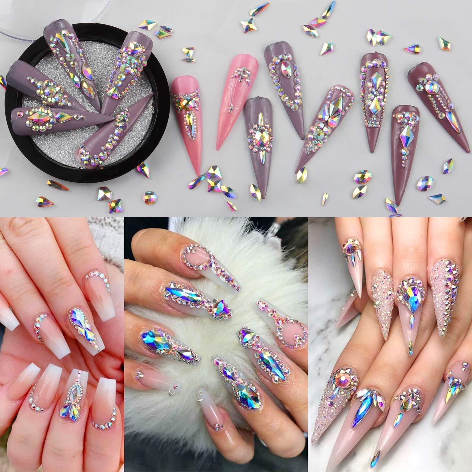 Wrapables Dazzling Nail Art Rhinestones Nail Manicure with Plastic Case Sparkling Gems