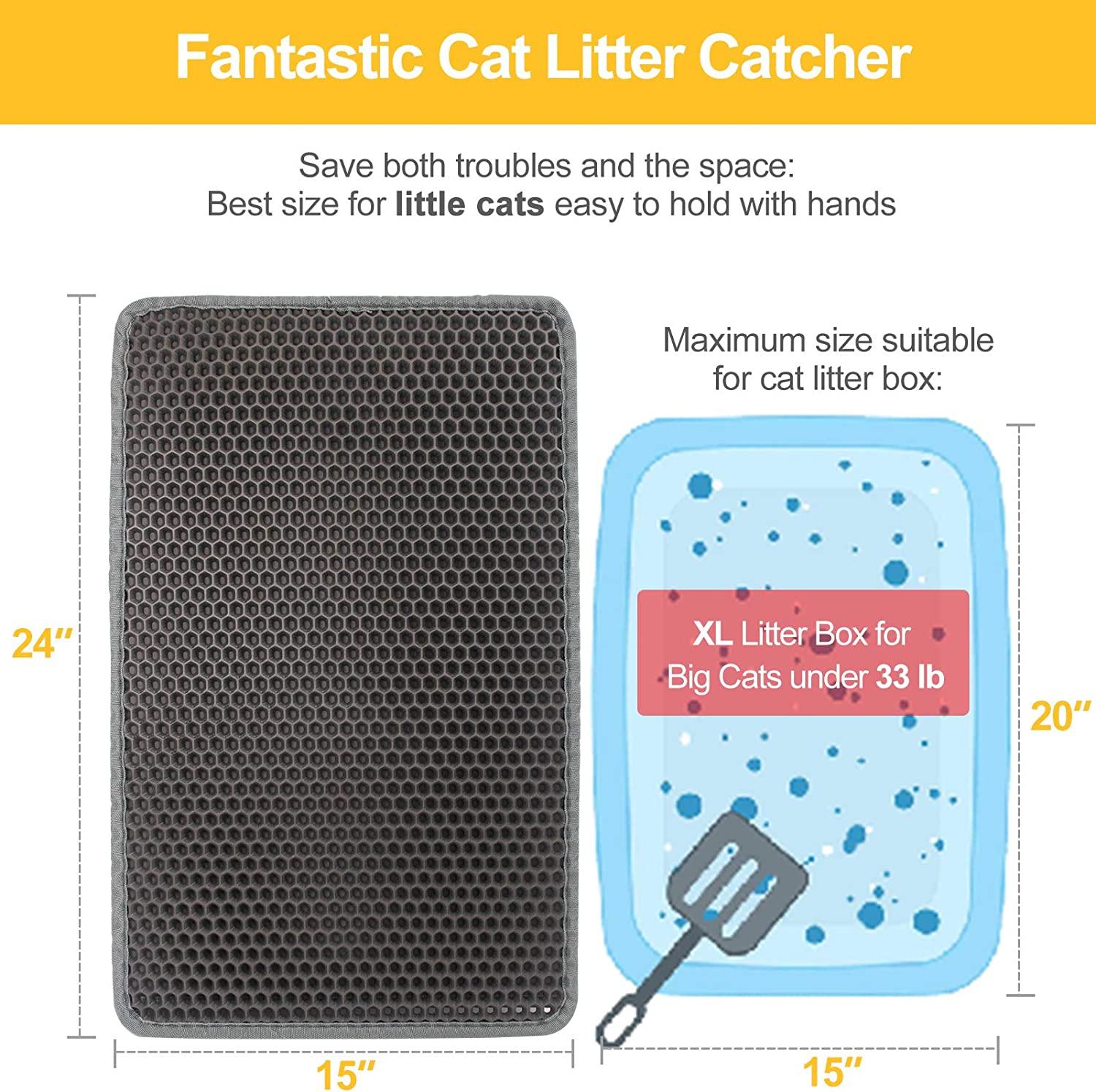 Topcovos Cat Litter Mat Litter Trapping Mat,24X18 Inch Small