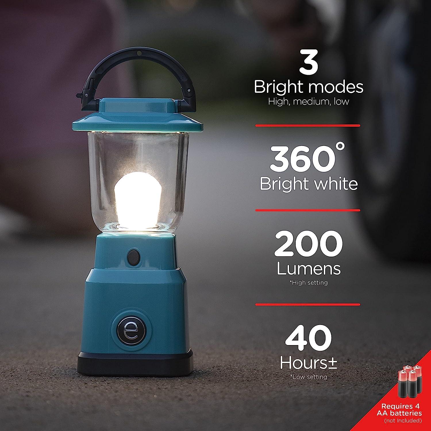 Enbrighten LED Mini Camping Lantern, Battery Powered, 200 Lumens, 40 Hour  Runtime, 3 Modes, Night Light for Kids, Ideal for Hiking, Outdoors