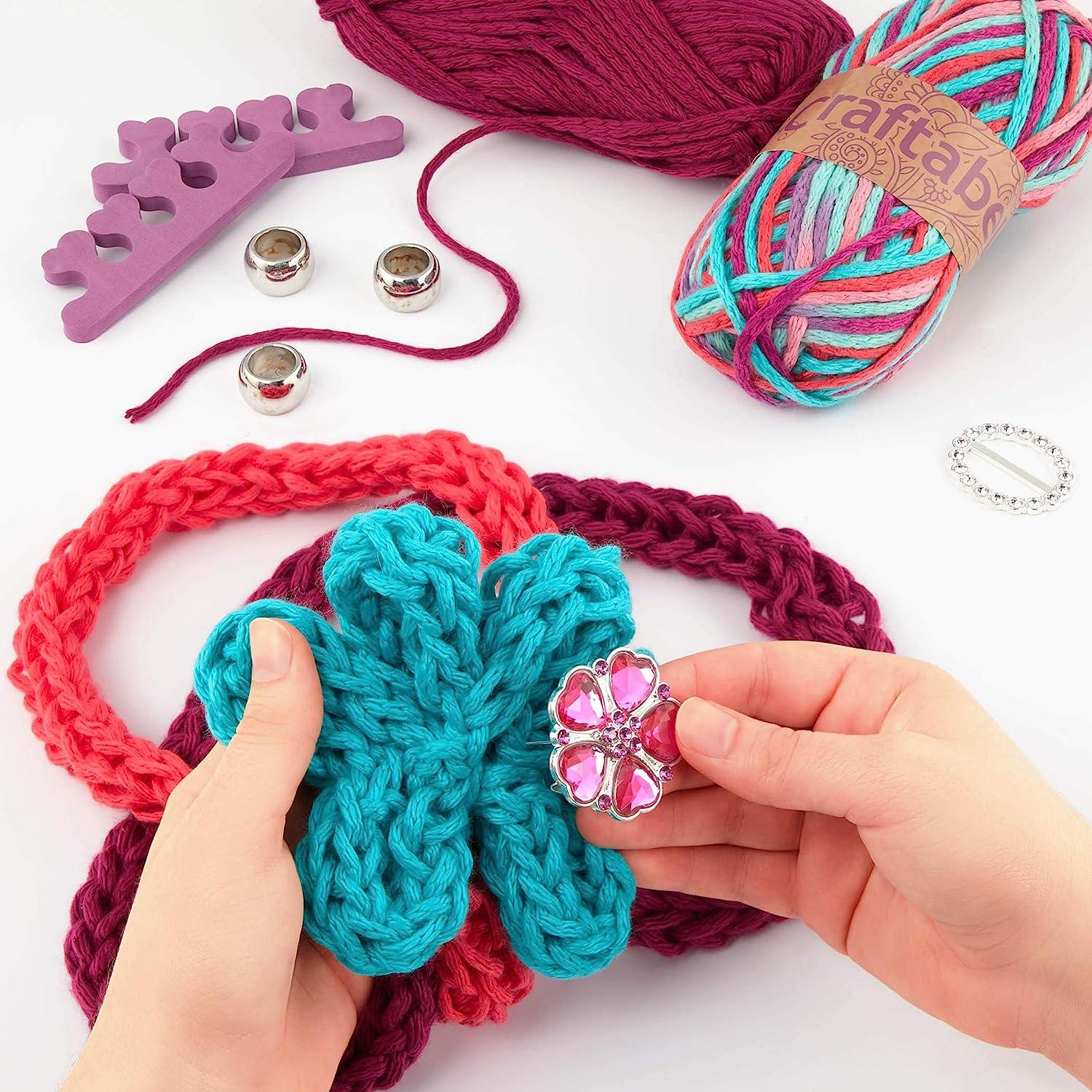 CREATIVE KIDS diy all in one crochet knitting kit for beginners starter  arts & craft set