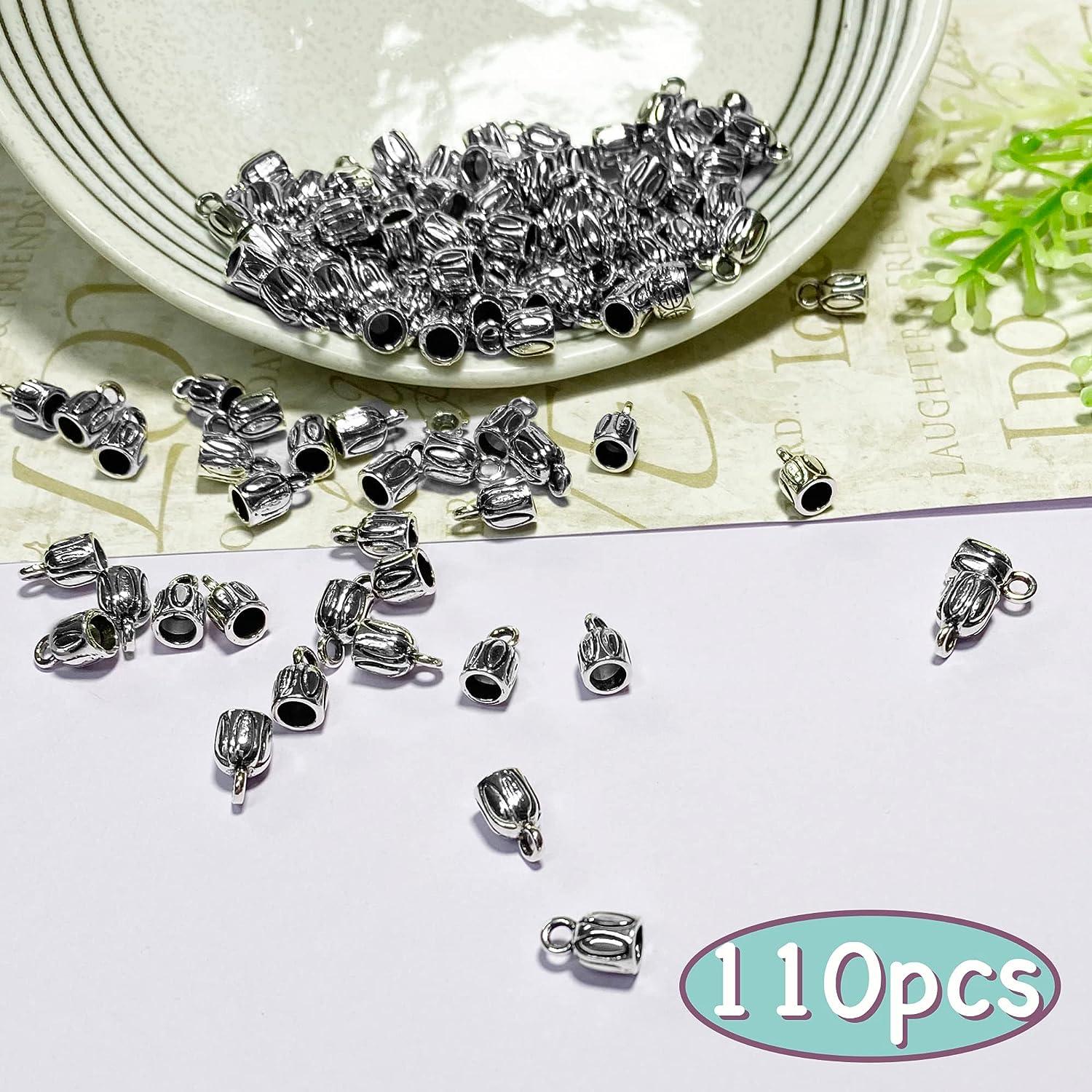 Heather's CF Silver Beads for Jewelry Making Supplies Bracelet Necklace Jewelry Accessories Beading Kit 260 Pieces Crafting