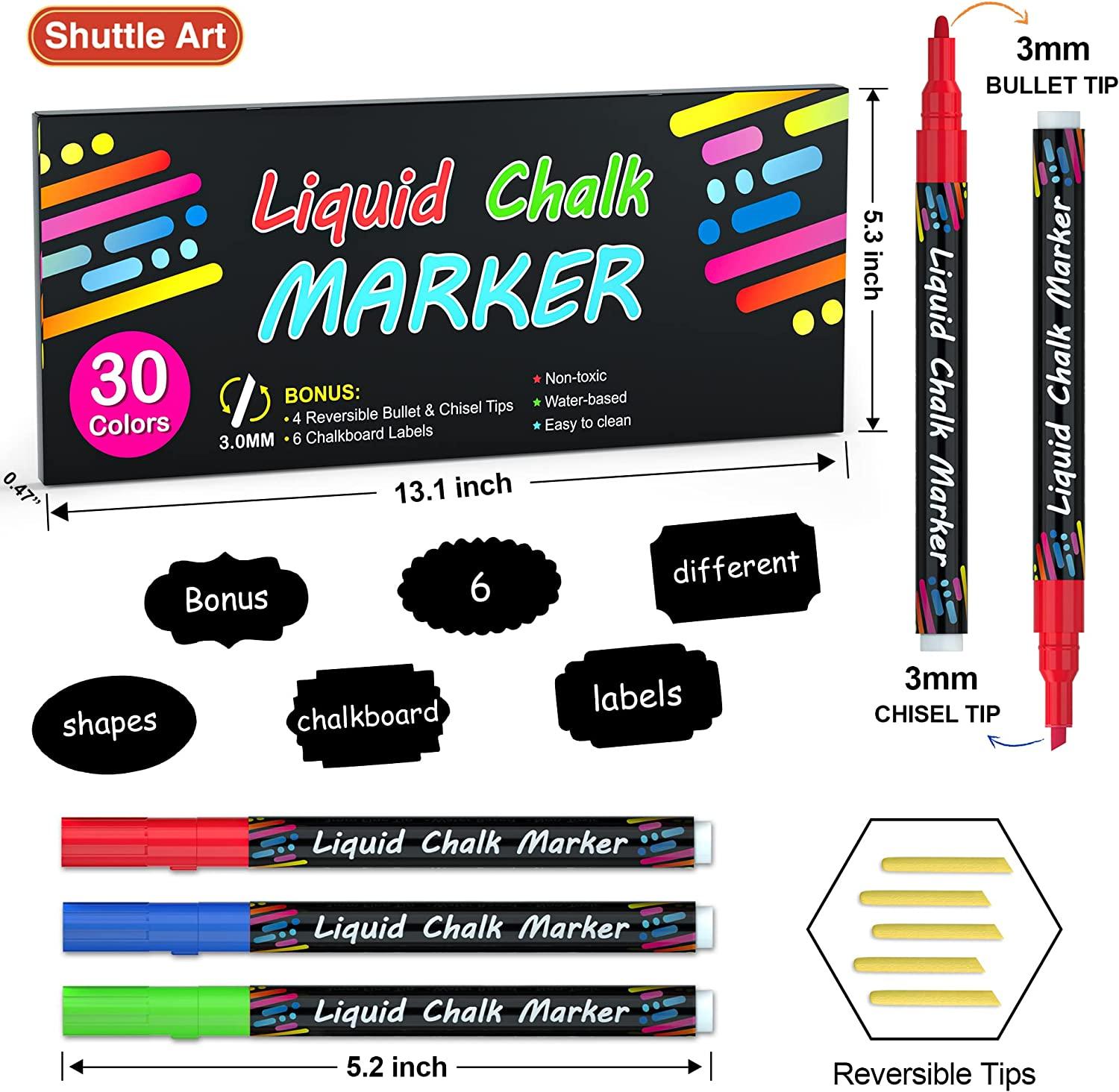 12Pieces Colorful Liquid Chalk Marker Set Blackboard Pen for Kids Drawing