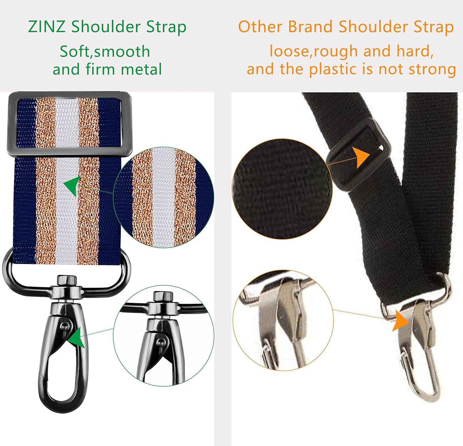 ZINZ 79 inch Shoulder Strap Extra-thick Fixed Cushion Pad and Dual Clasps  Universal Replacement Strap with Metal Swivel Hooks for Laptop Bags Luggage  Bags Camera Crossbody (200cm Blue)