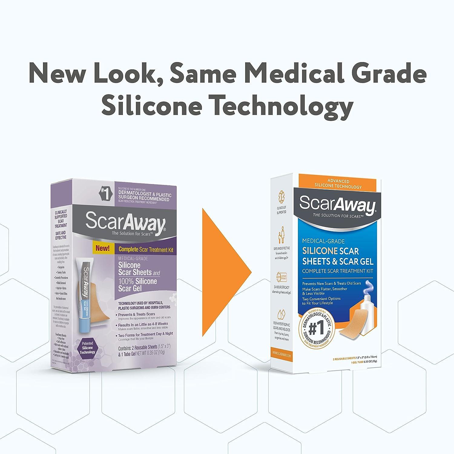  ScarAway Silicone Scar Gel, Helps Improve Size, Color &  Texture of Hypertrophic & Keloid Scars from Injury, Burns & Surgery, Water  Resistant, 10g (0.35 Oz) : Health & Household
