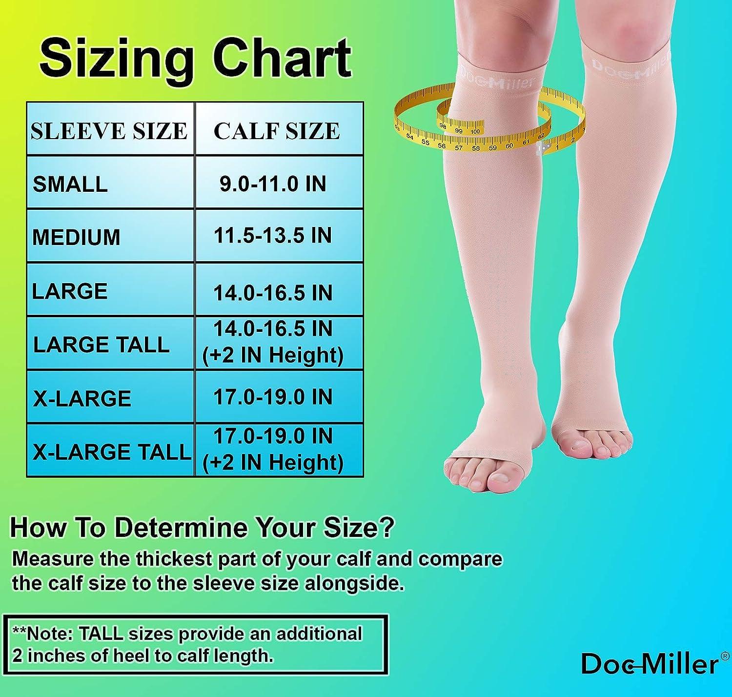 Doc Miller Premium Open Toe Compression Socks - 20-30mmHg