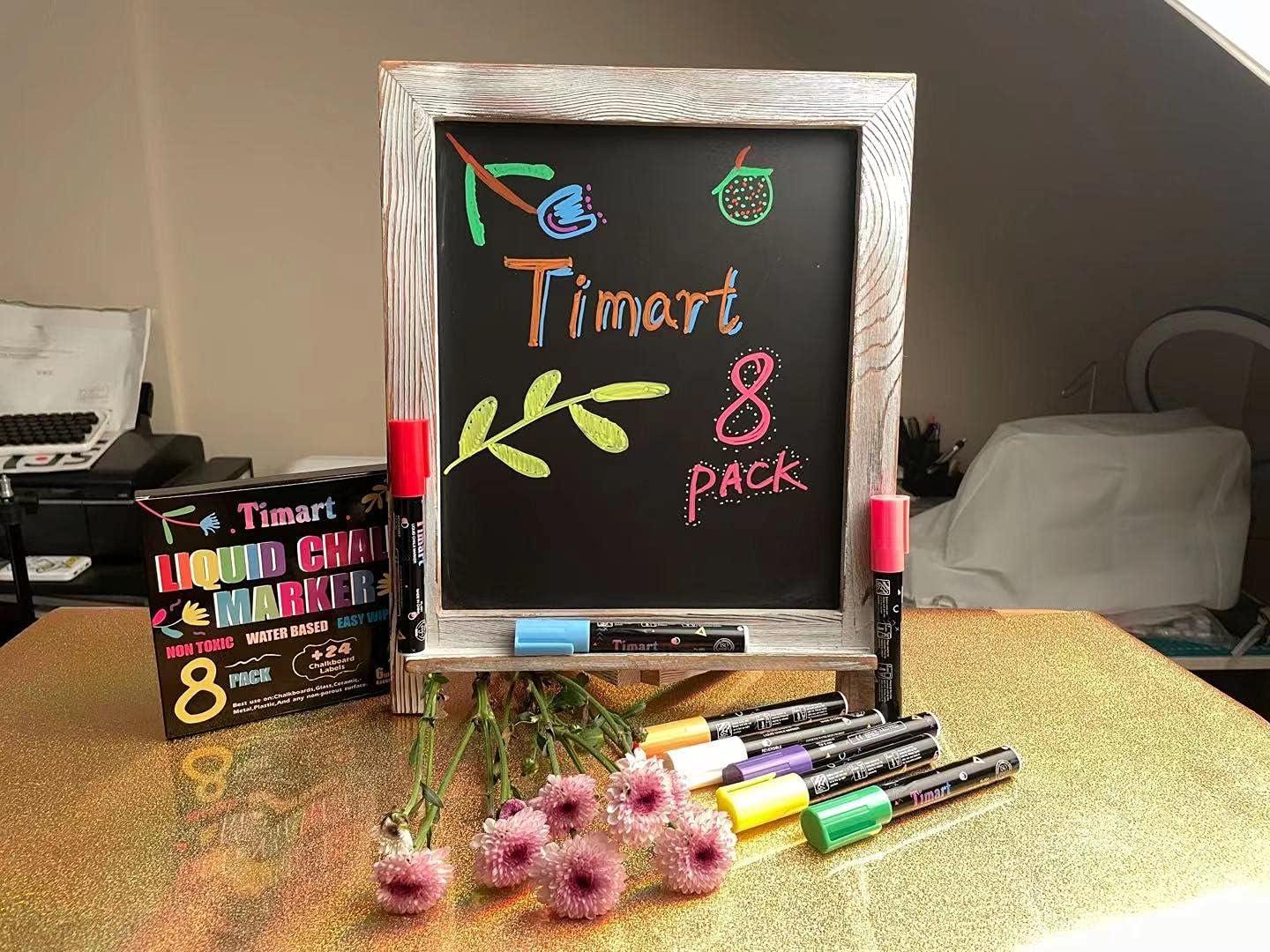  Liquid Chalk Markers - Set of 8 6 mm Fine Tip Chalk Pen + free  24x Chalkboard Stickers - Whiteboard Markers, chalkboard markers, Dry Erase  Markers, Glass Markers, Window Markers for