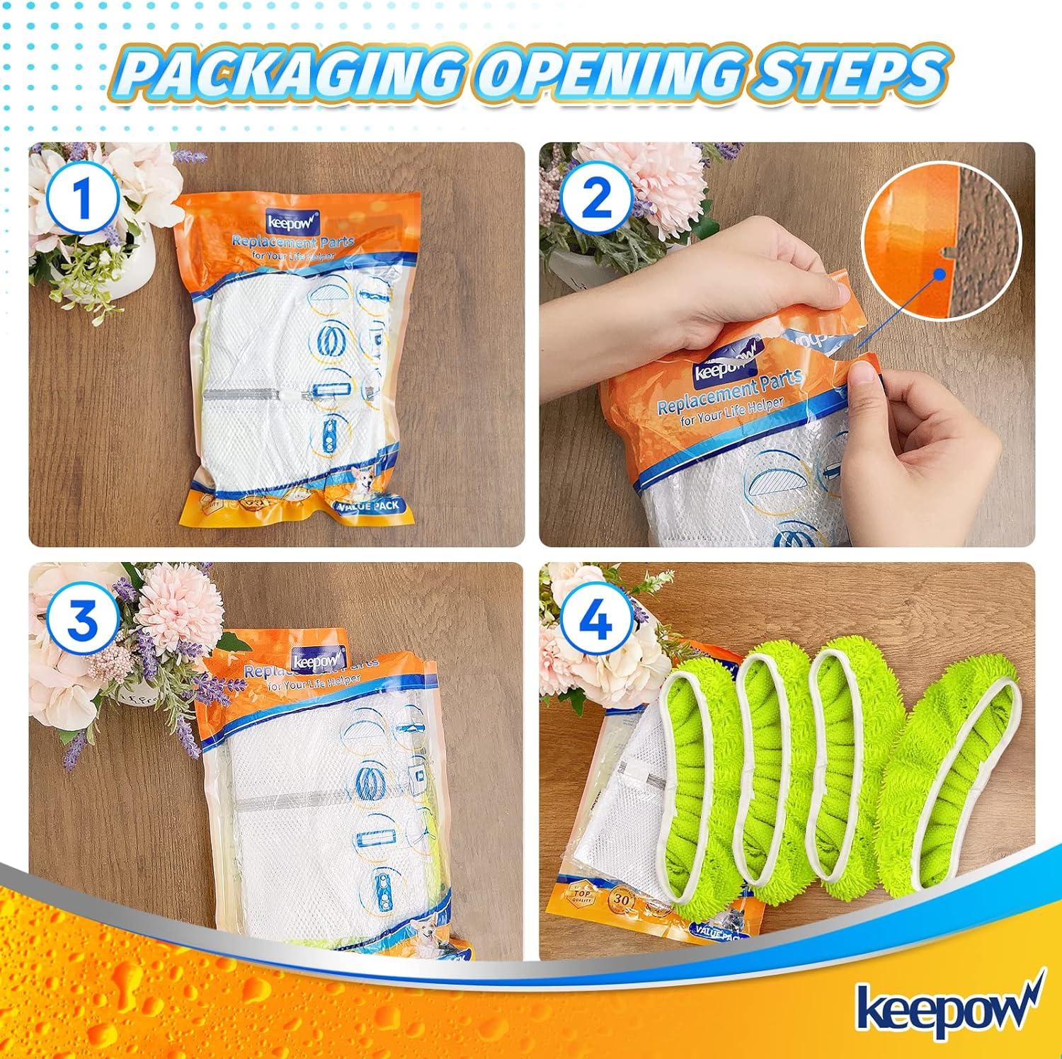 KEEPOW Reusable Wet Pads Compatible with Swiffer Sweeper Mop