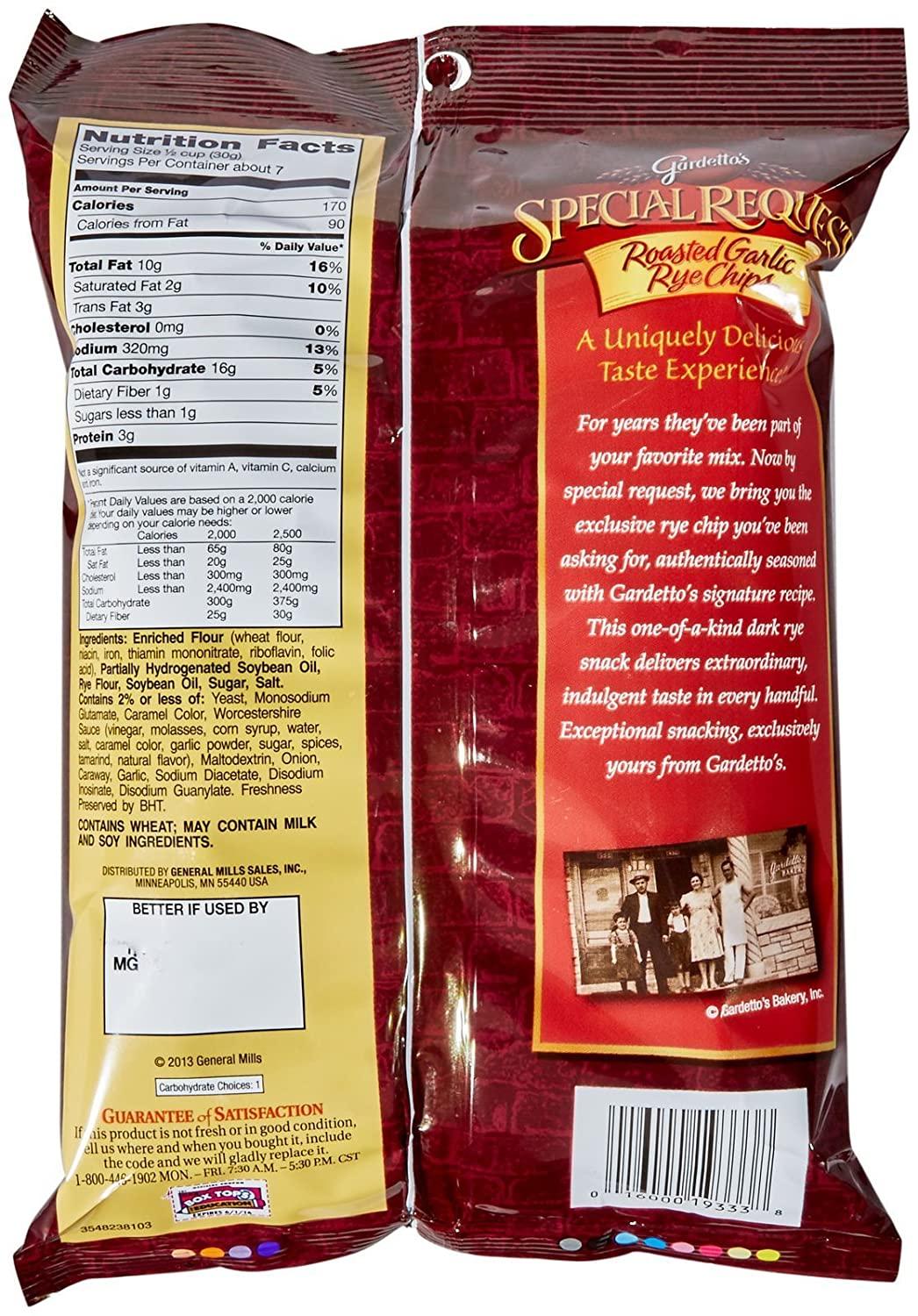 Gardetto's Roasted Garlic Rye Chips, 8.0 oz Bag