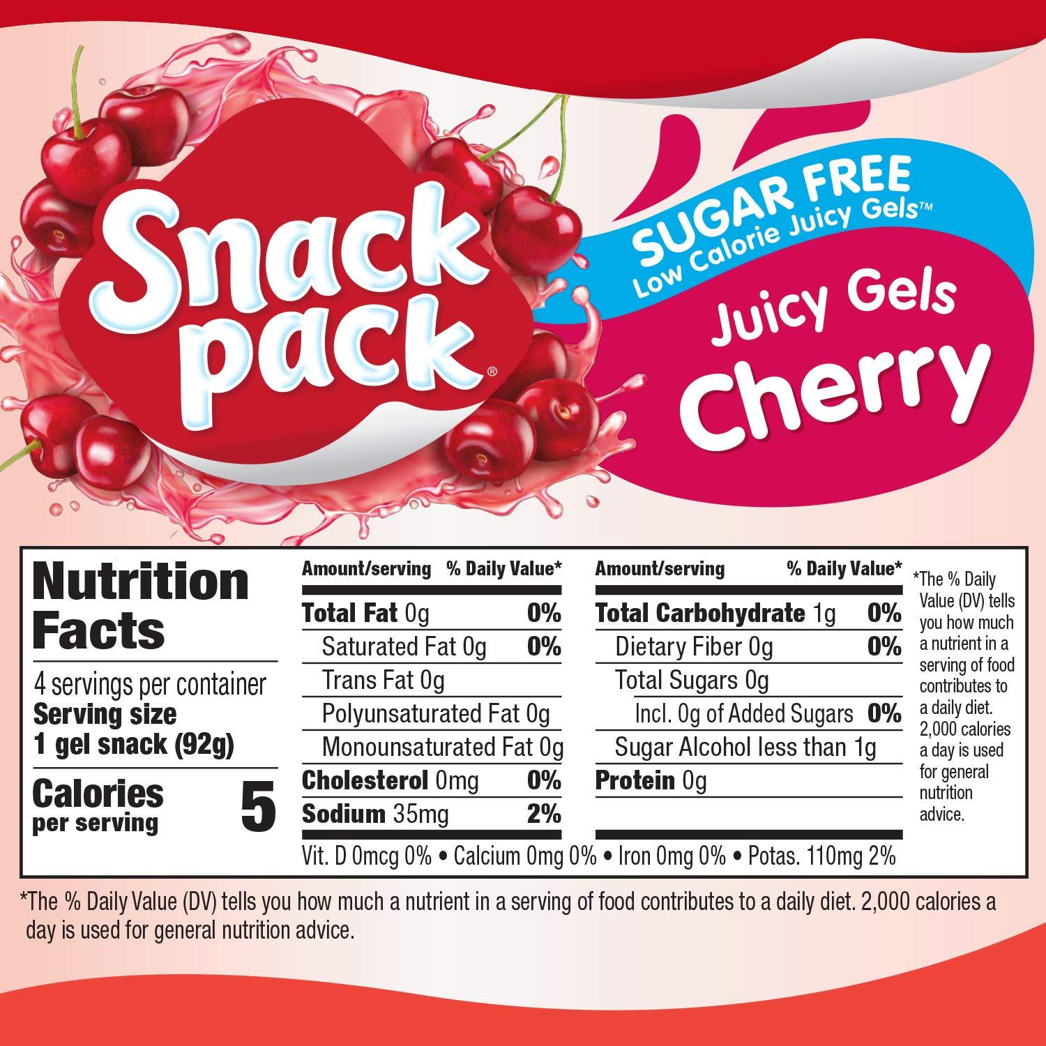 Snack Pack Berry Blue Flavored Juicy Gels, 4 Count Snack Cups