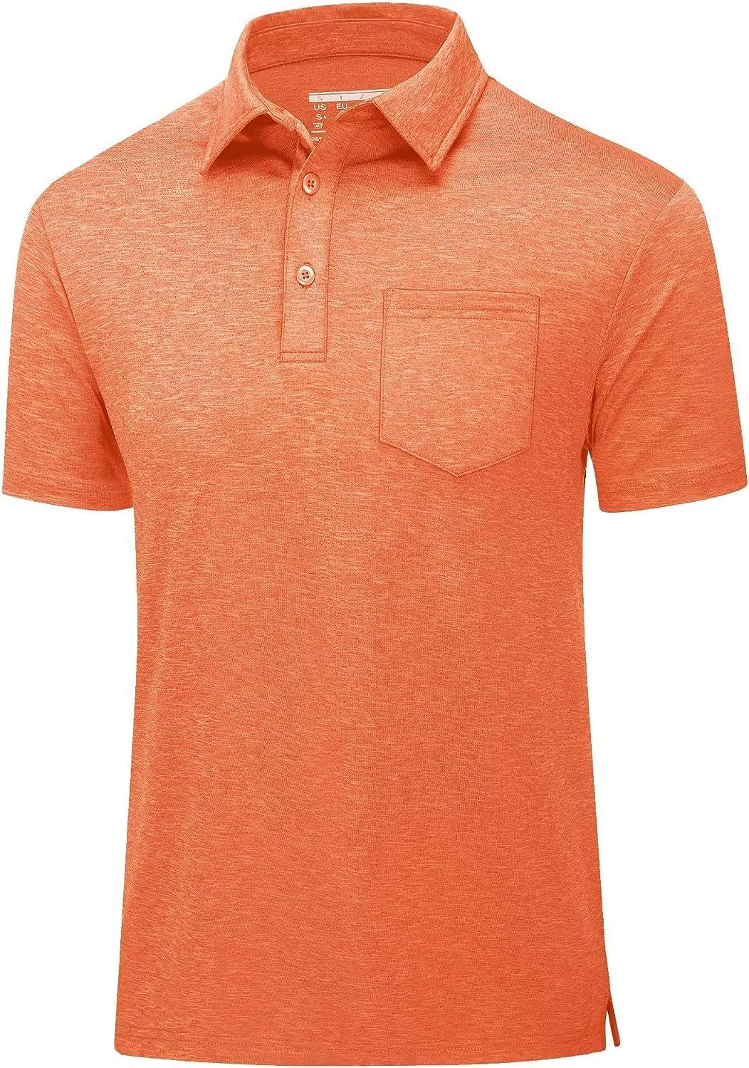 MAGCOMSEN Men's Polo Shirt with Pocket Short Sleeve Collared