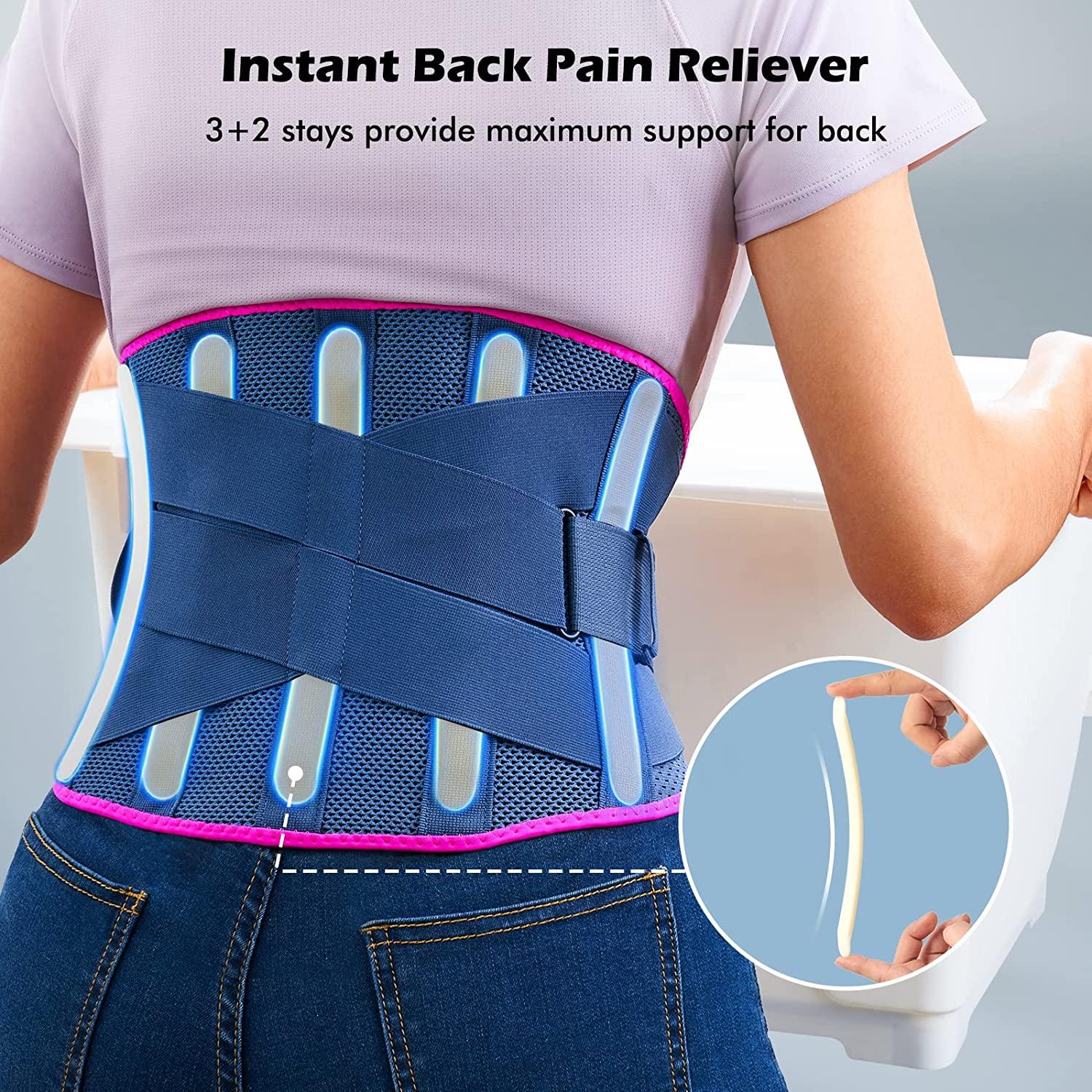 FREETOO Back Brace for Women Men Lower Back Pain Relief with 5