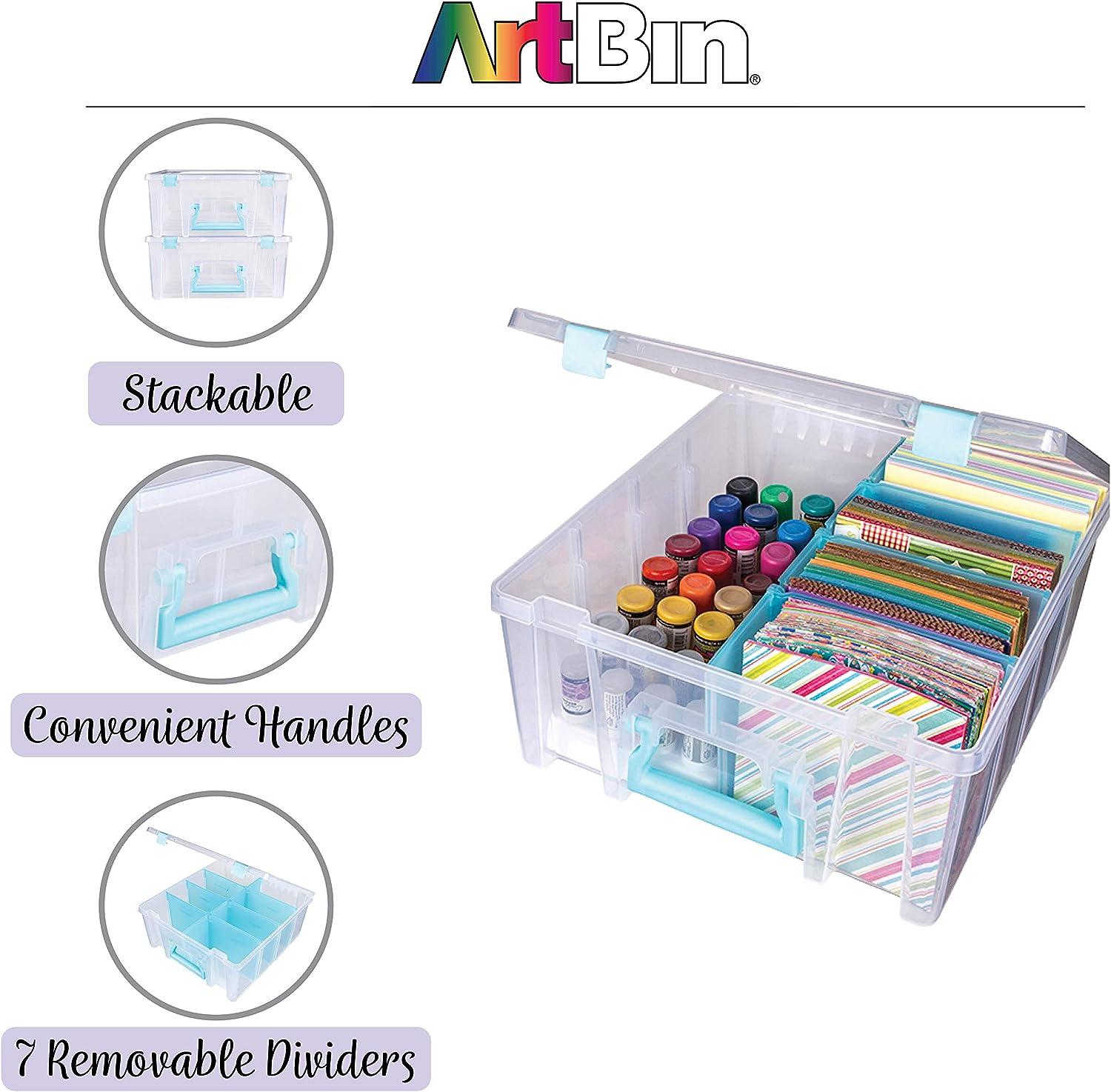 ArtBin 9007AB Super Satchel with Removable Dividers Portable Art & Craft  Organizer with Handle 1 Plastic Storage Case Clear 1 Pack Removable Dividers