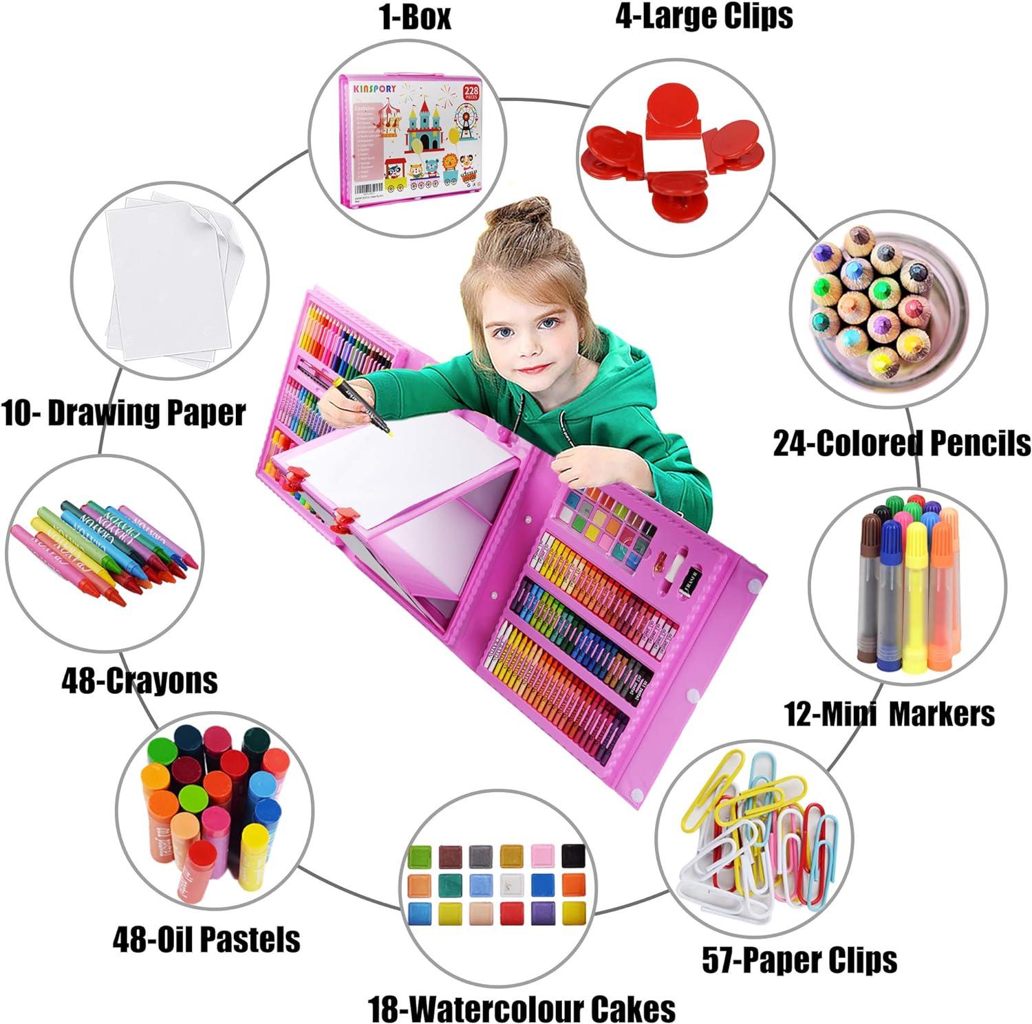 208-Piece Art Supplies Kit for Painting & Drawing,Kids Art Set