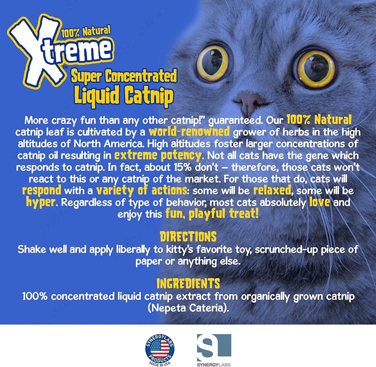 Xtreme Catnip Spray, 4 oz. – 100% Natural, Organically Grown, Super  Concentrated Liquid Catnip – No Mess or Clean-Up – Spray on Toys,  Scratching