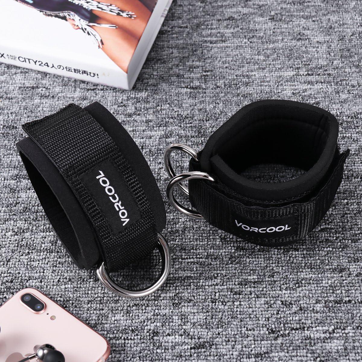 2Pcs Adjustable Ankle Straps for Cable Machine, Comfortable Gym