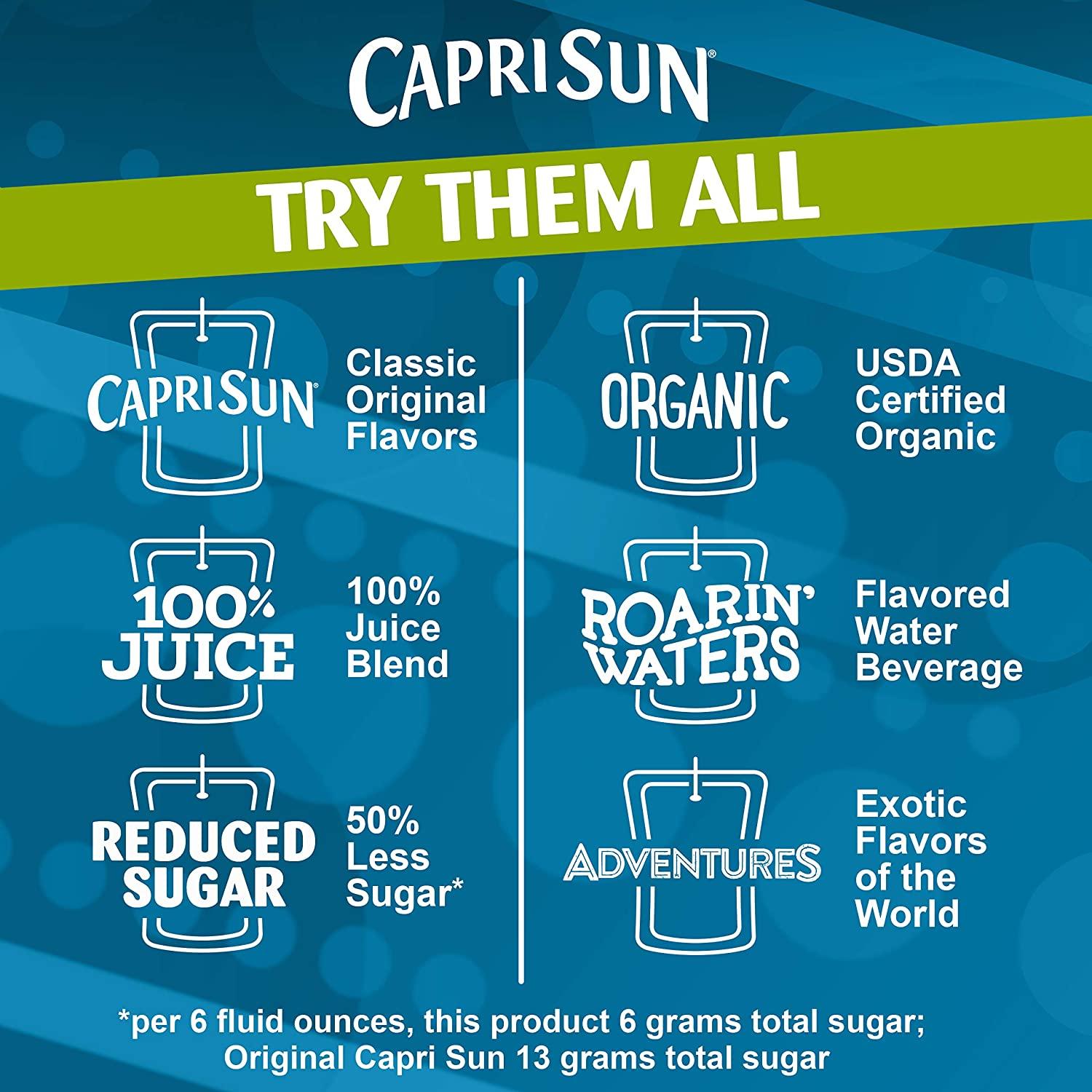 Capri Sun 100% Juice Fruit Punch Naturally Flavored Kids Juice Blend (40 ct  Pack, 4 Boxes of 10 Pouches)