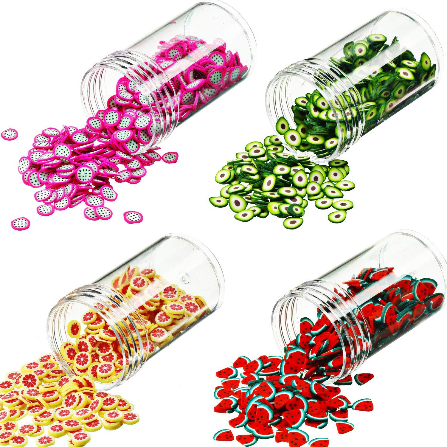 6000 Pieces Nail Design Fruit Slices 3D Polymer Assorted Pattern Nail  Slices Colorful DIY Nail Design
