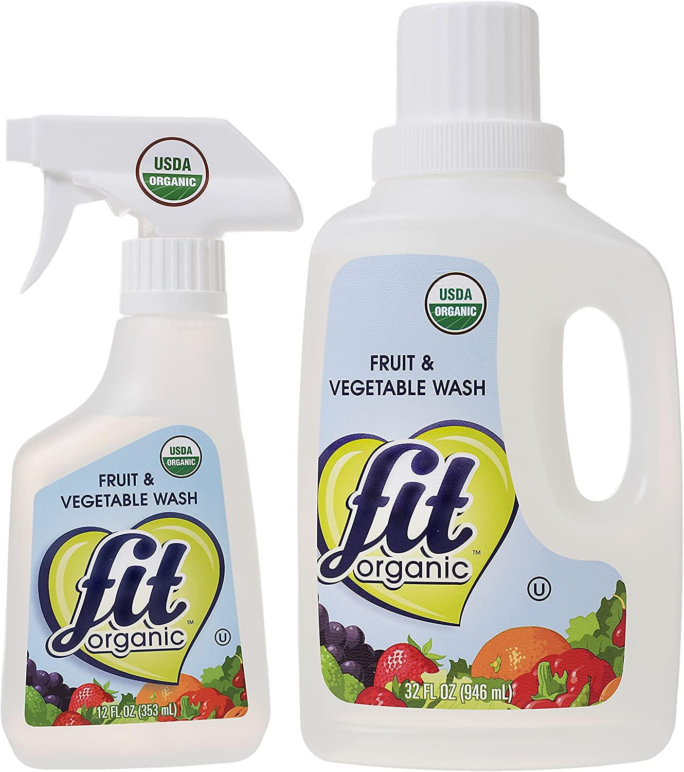 Fit Organic: Produce Wash, Fruit and Vegetable Cleaner, All Natural  Insecticide and Wax Remover-12 oz Spray pack of 3