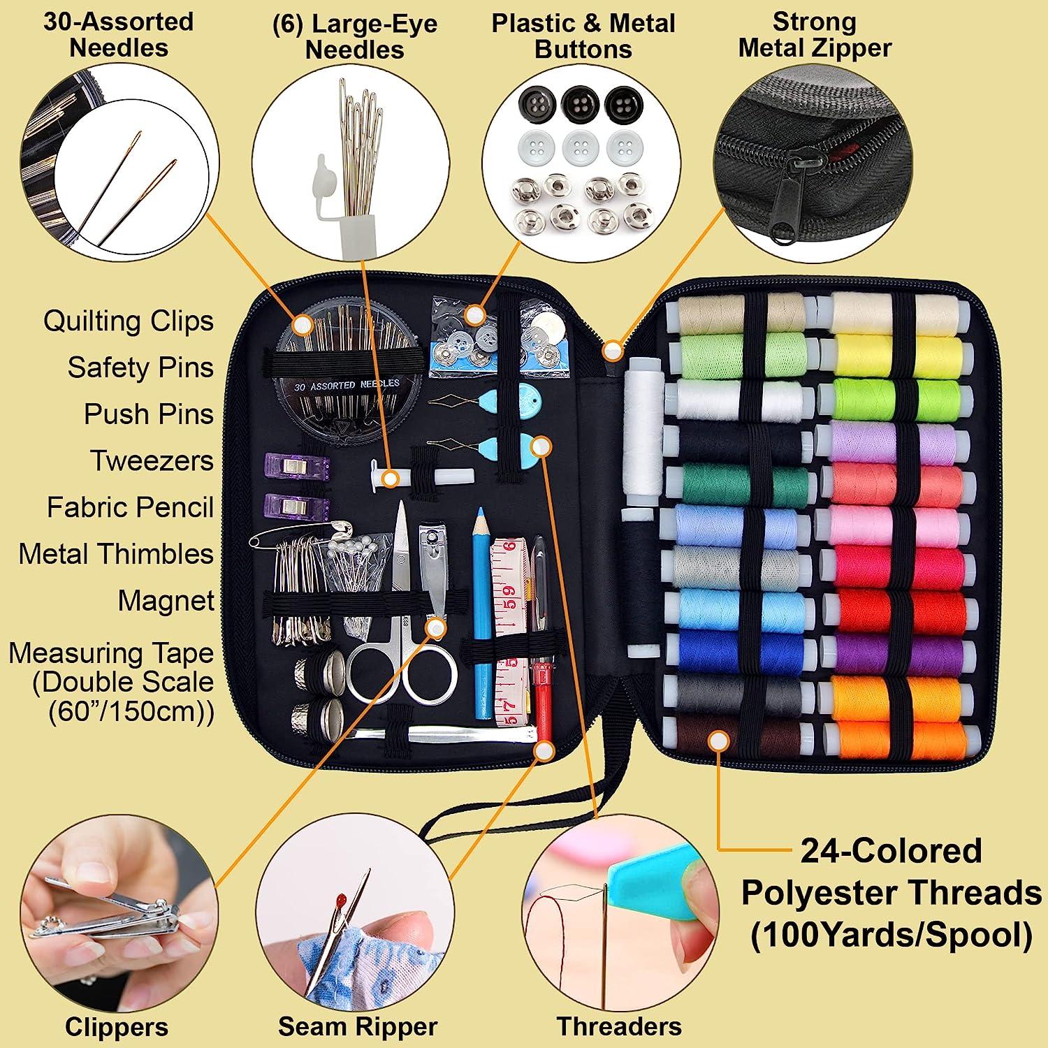 VelloStar Sewing Kit for Adults with Sewing Supplies and Accessories -  Needle and Thread Kit Products for Quick Repairs - Small Hand Sewing Kits  for Emergency M…