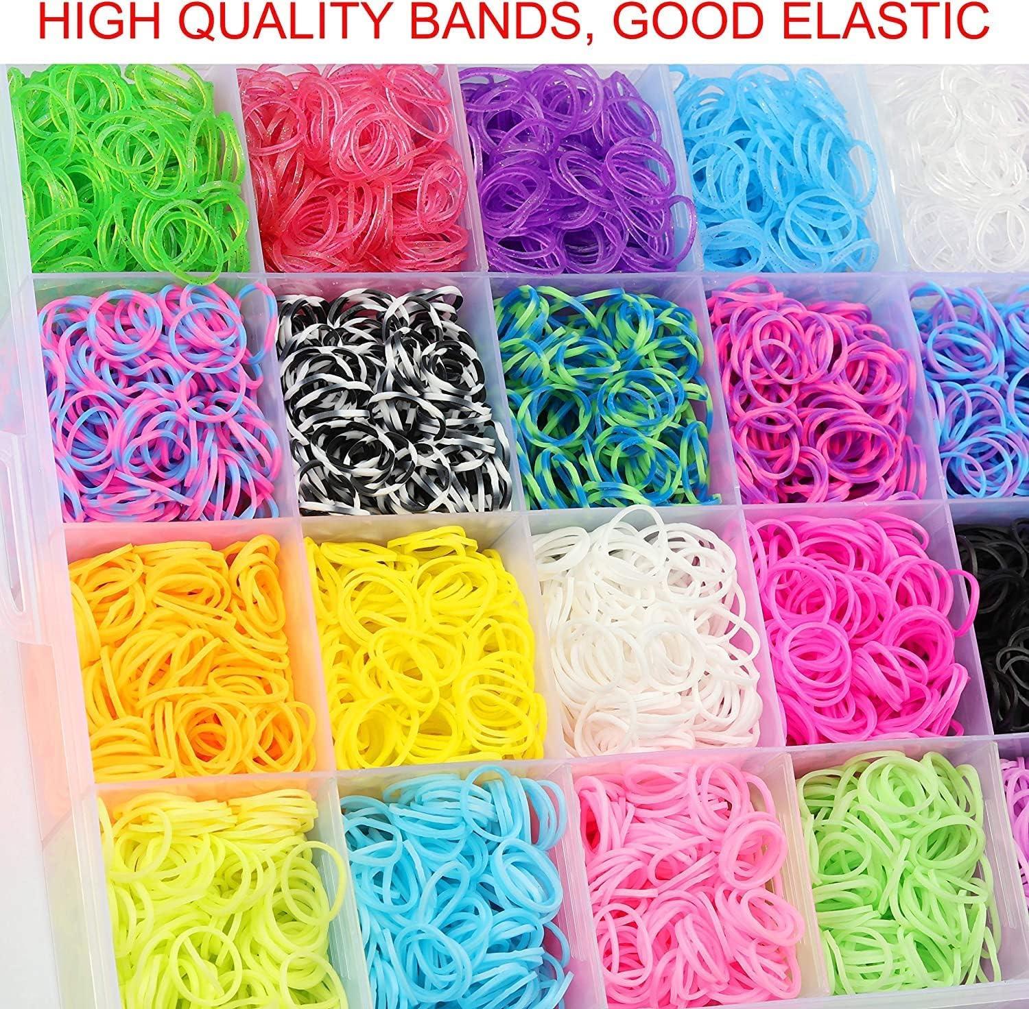 5500+ Loom Bracelet Making Kit Set, 12 Solid Colors Loom Rubber Bands with  Premium Quality Accessories,Including Multifunction Crochet Loom and Manual