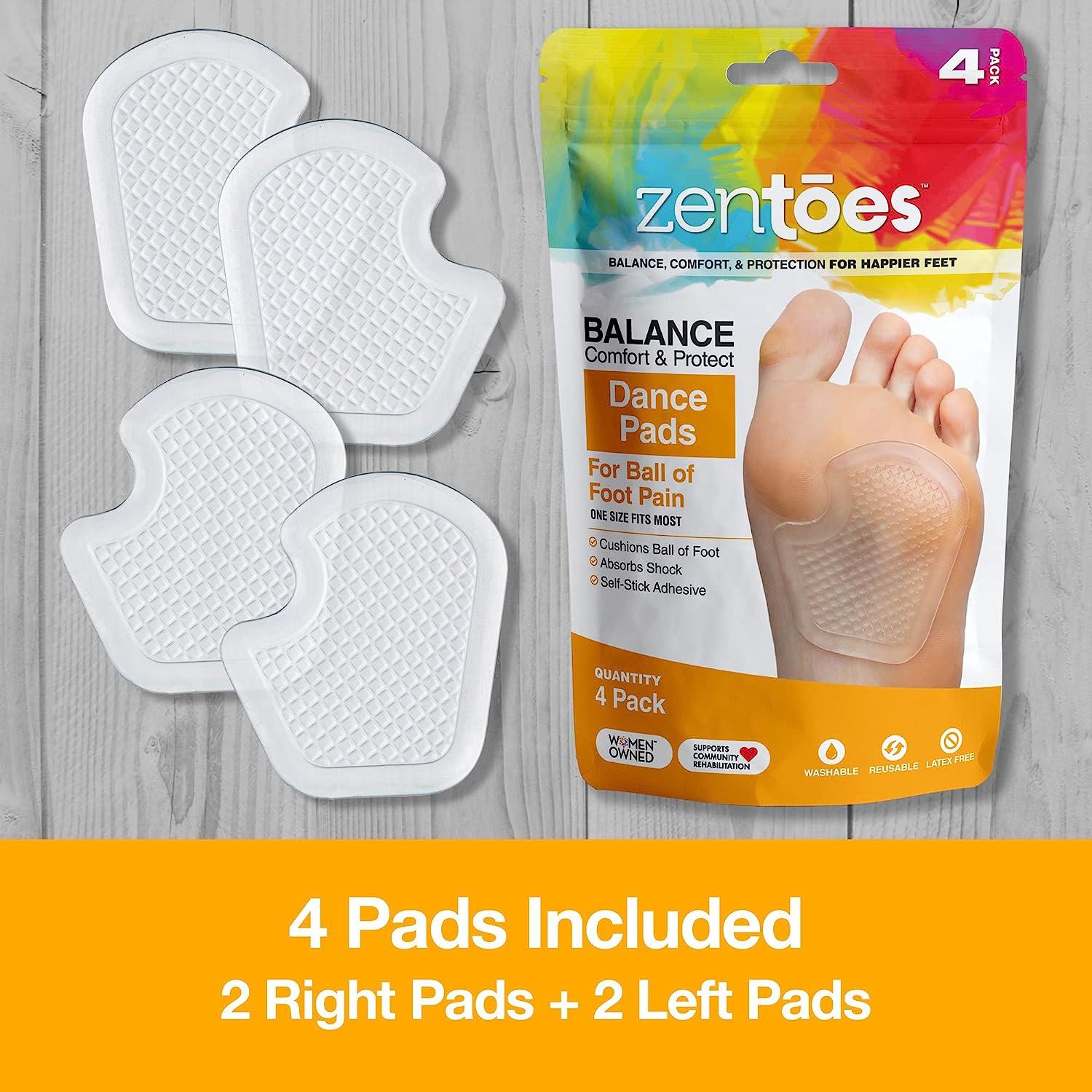ZenToes Fabric Covered Gel Inserts for High Heels, Adhesive Shoe