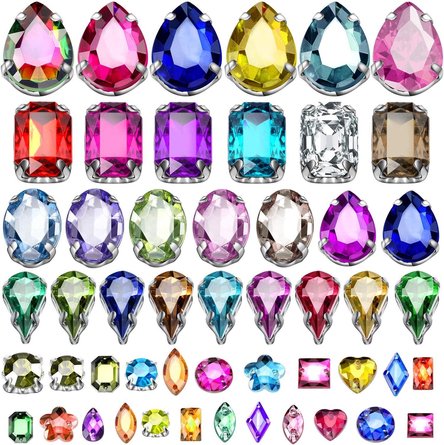 sew on rhinestone gems mixed shape