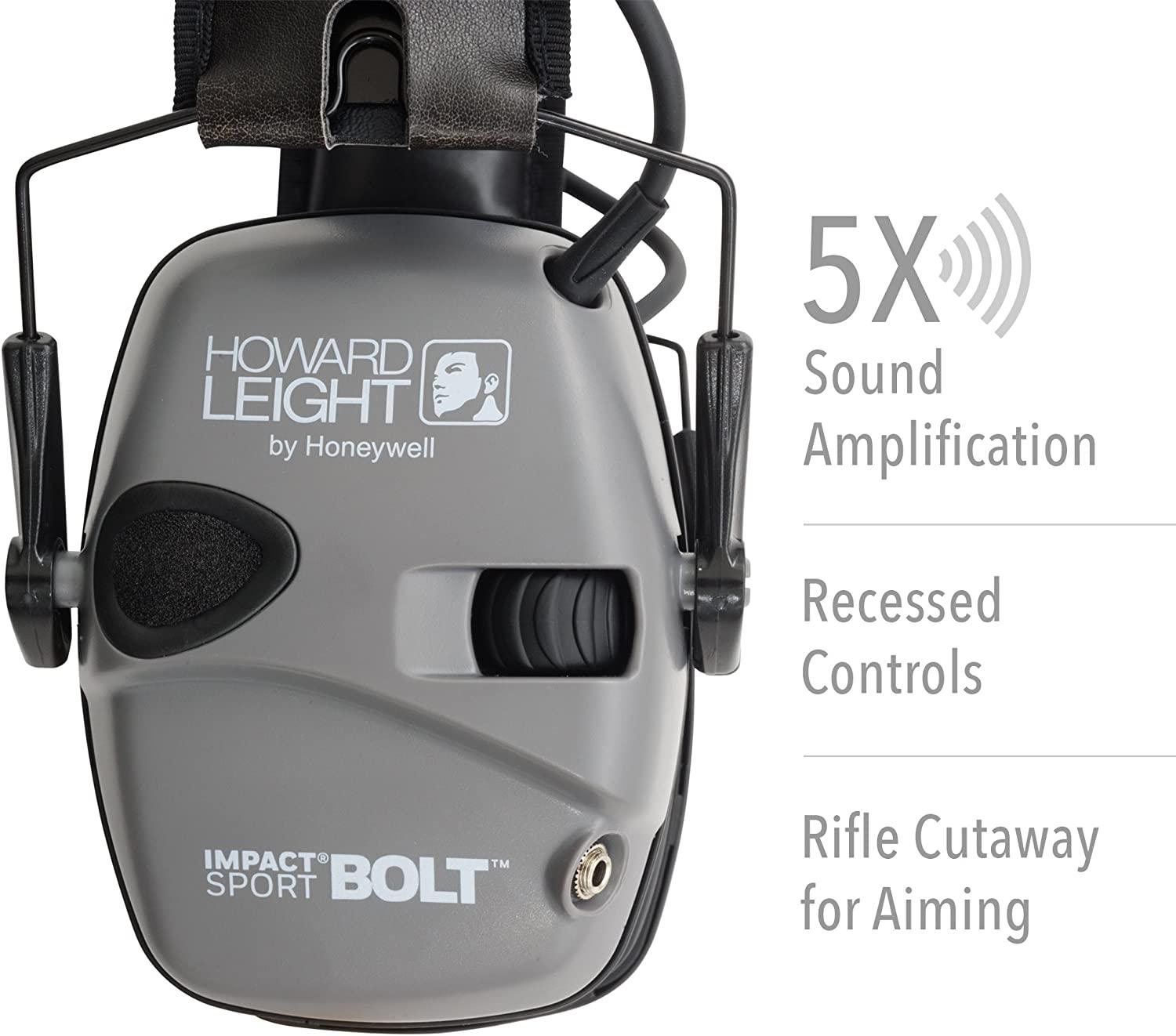 Howard Leight - R-02232 Impact Sport Bolt Digital Electronic Shooting  Earmuff, Gray