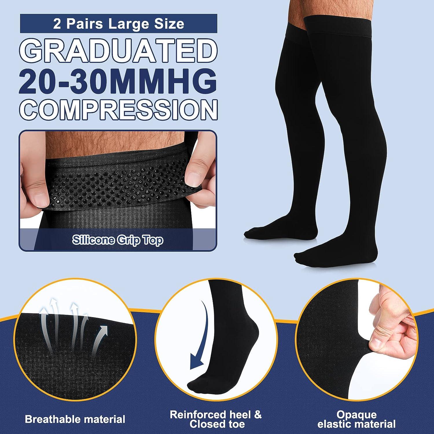 2 Pairs Compression Socks 20-30mmHg Medical Prevent Varicose