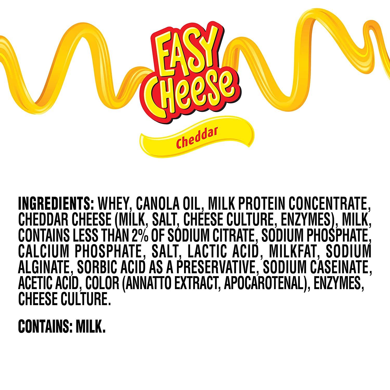 Easy Cheese Cheddar Cheese Snack, 8 Ounce Pack Of 12